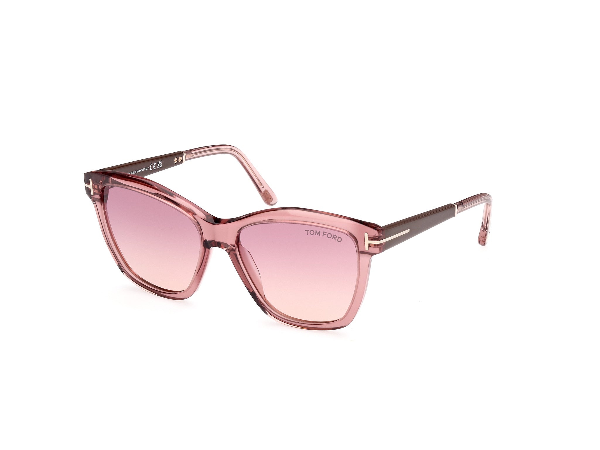 0889214469465 - TOM FORD Damen FT1087 LUCIA 72Z Gläser SONNENBRILLEN Acetat Rosa Violett Quadratisch Normal Schattiert