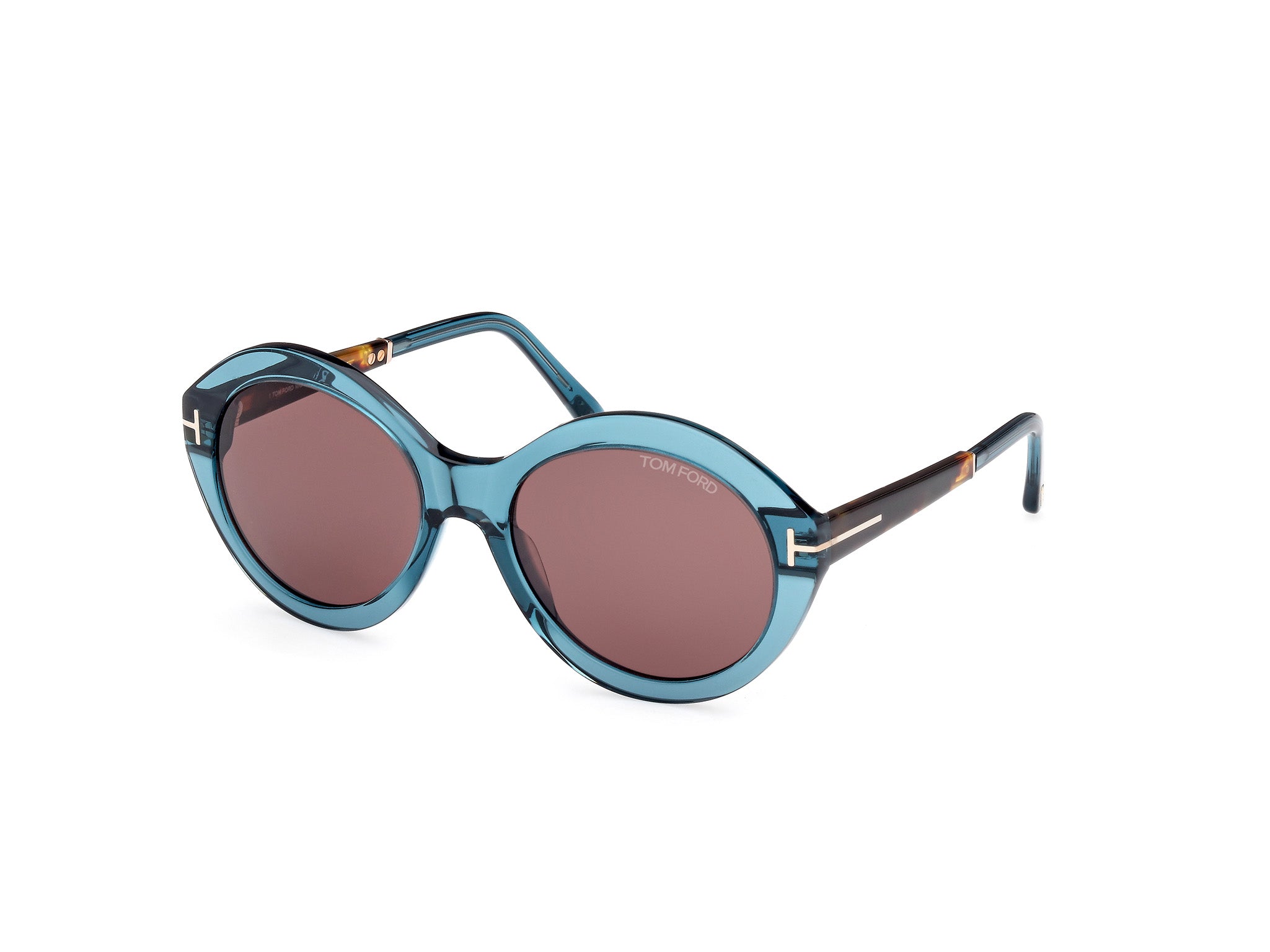 0889214469519 - TOM FORD Frau FT1088 Seraphina 90E Gläser SONNENBRILLEN Acetat Blau Braun Kreisel Normal