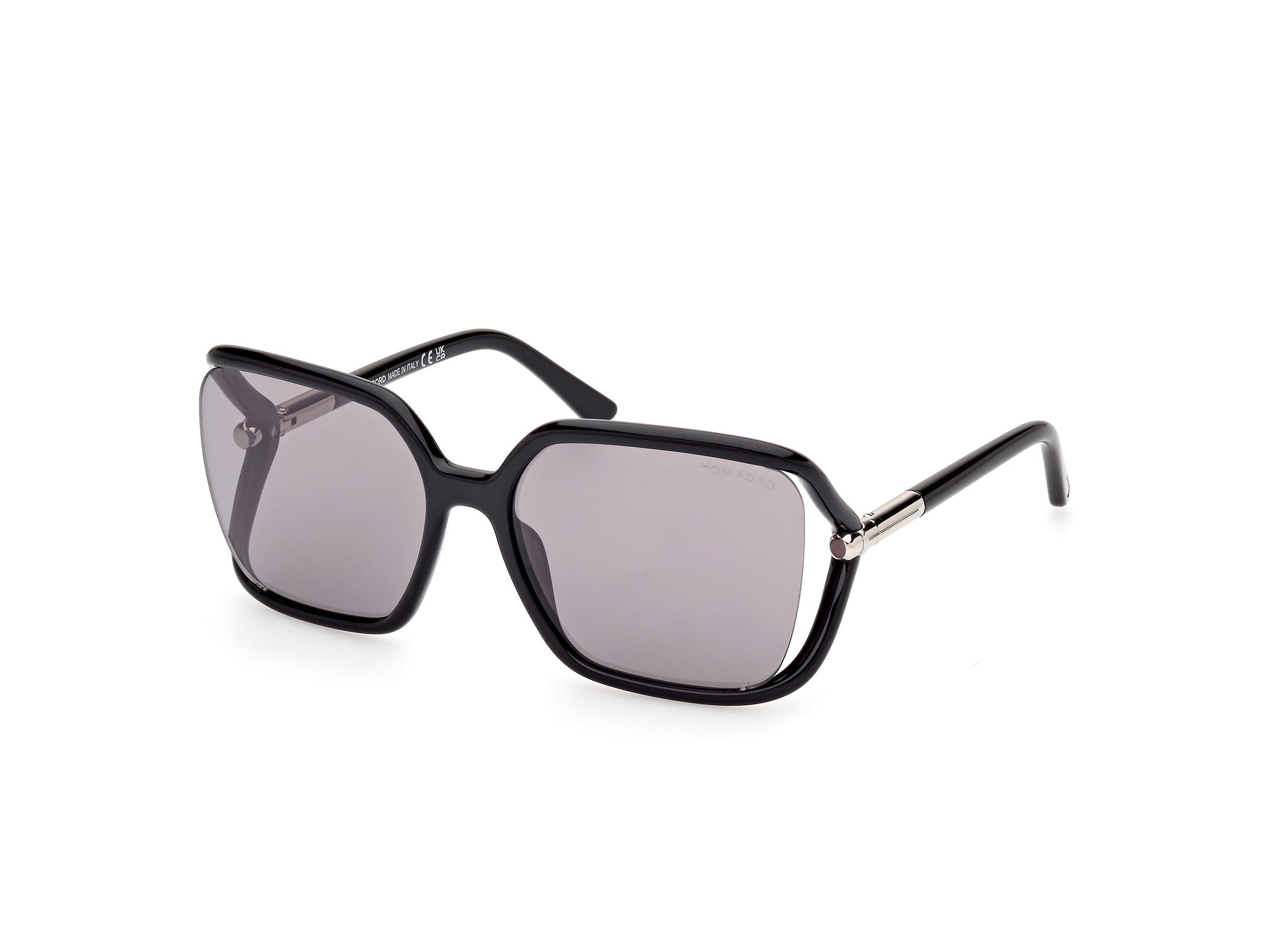 0889214469526 - TOM FORD Frau FT1089 Solange-02 01c Gläser SONNENBRILLEN Injiziert Schwarz Rauch Schmetterling Normal Gespiegelt