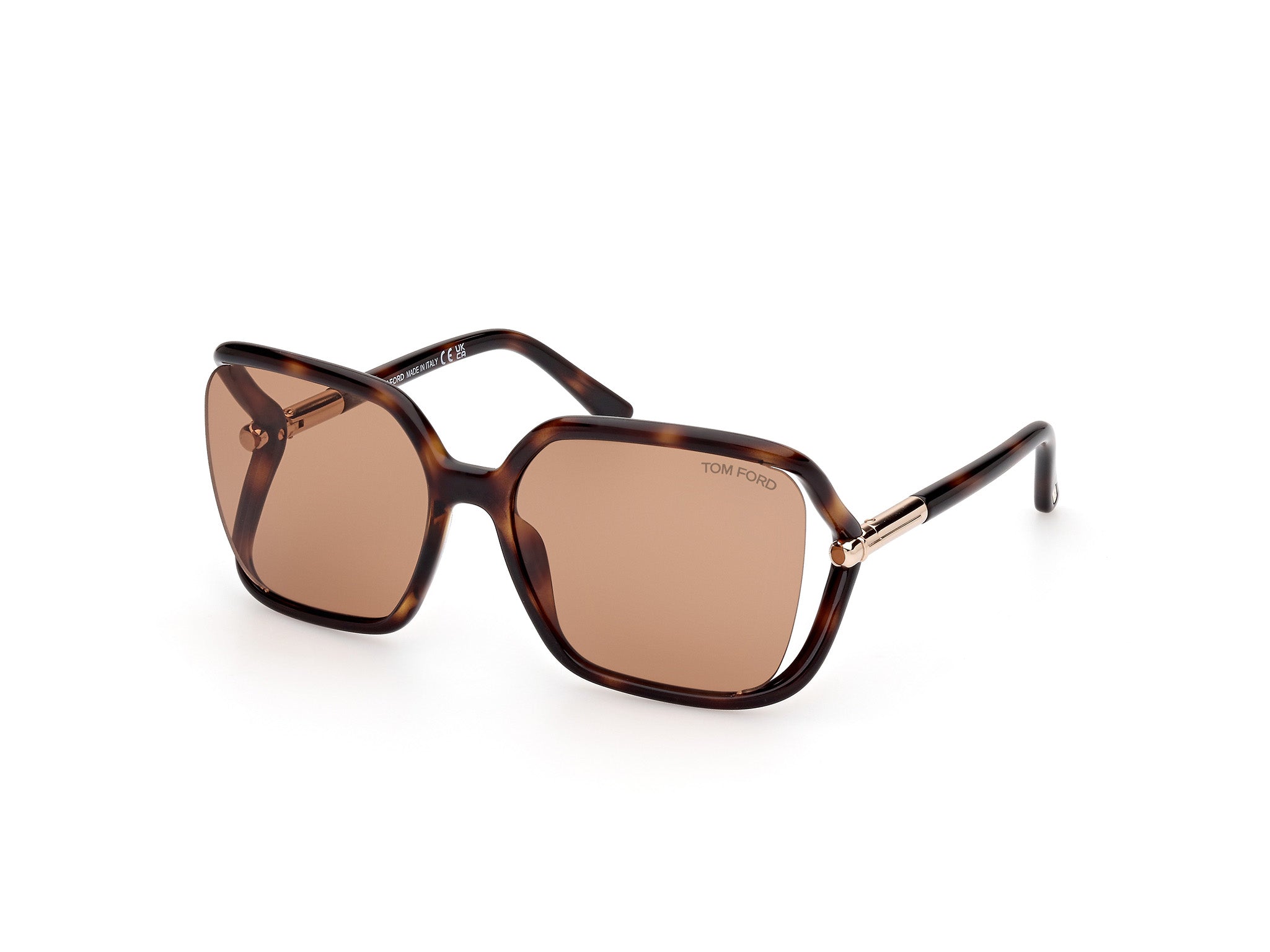 0889214469540 - TOM FORD Damen FT1089 SOLANGE-02 52E Gläser SONNENBRILLEN Injiziert Havanna Braun Schmetterling Normal