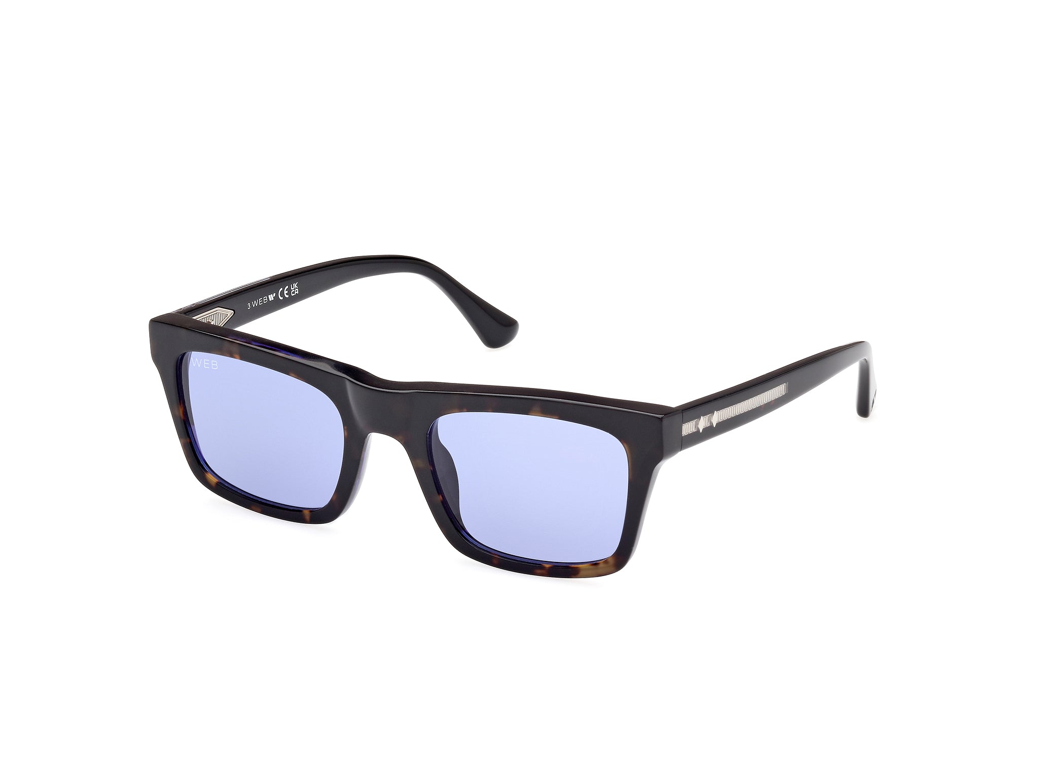 0889214469854 - Herren WE0362 56V Gläser SONNENBRILLEN Acetat Havanna Blau Quadratisch Normal