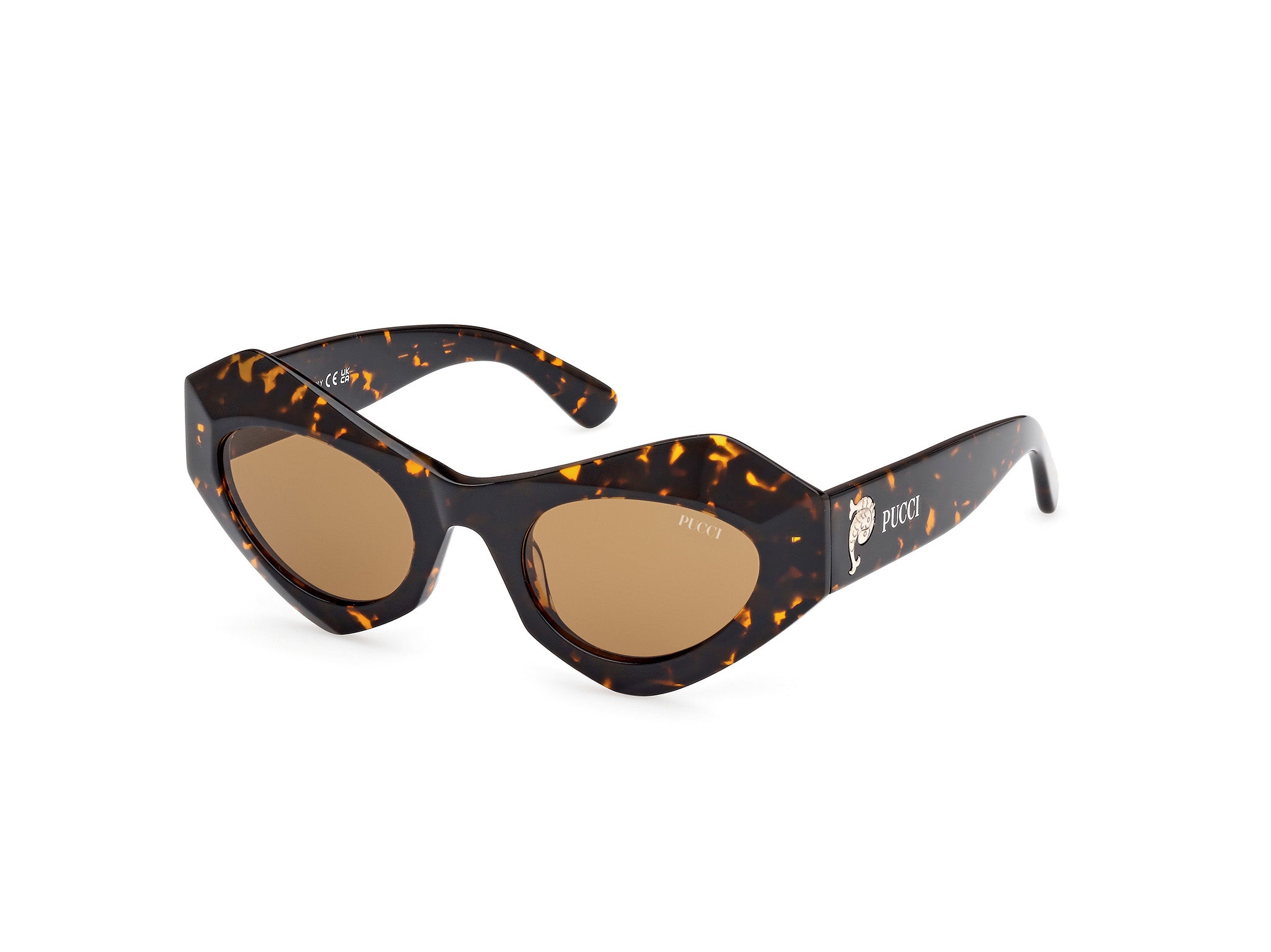 0889214470218 - Emilio Pucci Frau EP0214 52E Gläser SONNENBRILLEN Acetat Havanna Braun Katzenauge Normal