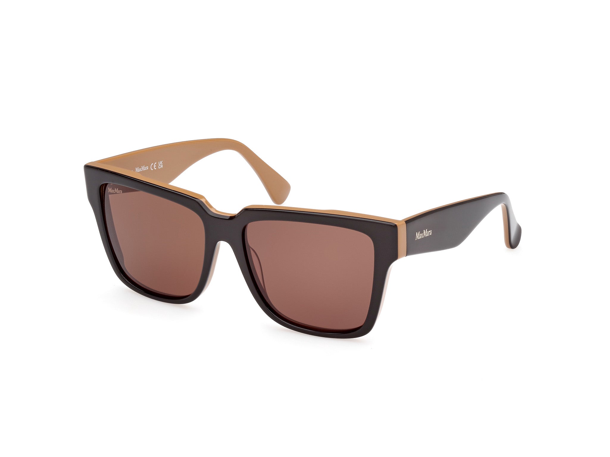 0889214470737 - Damen MM0078 GLIMPSE2 50N Gläser SONNENBRILLEN Acetat Braun Grün Quadratisch Normal