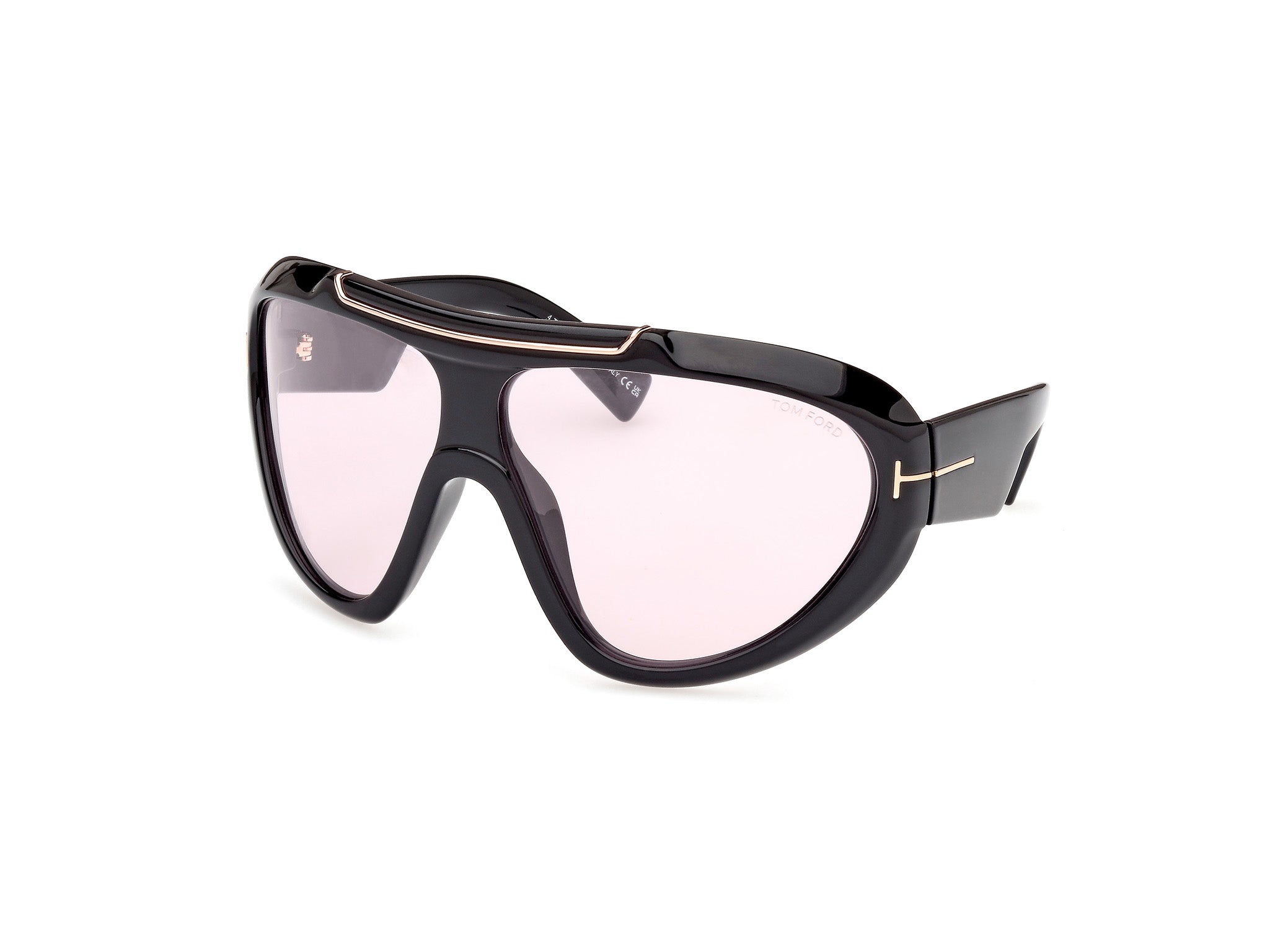 0889214474452 - TOM FORD Herren FT1094 LINDEN 01Y Gläser SONNENBRILLEN Injiziert Schwarz Violett Maske Photochromatisch