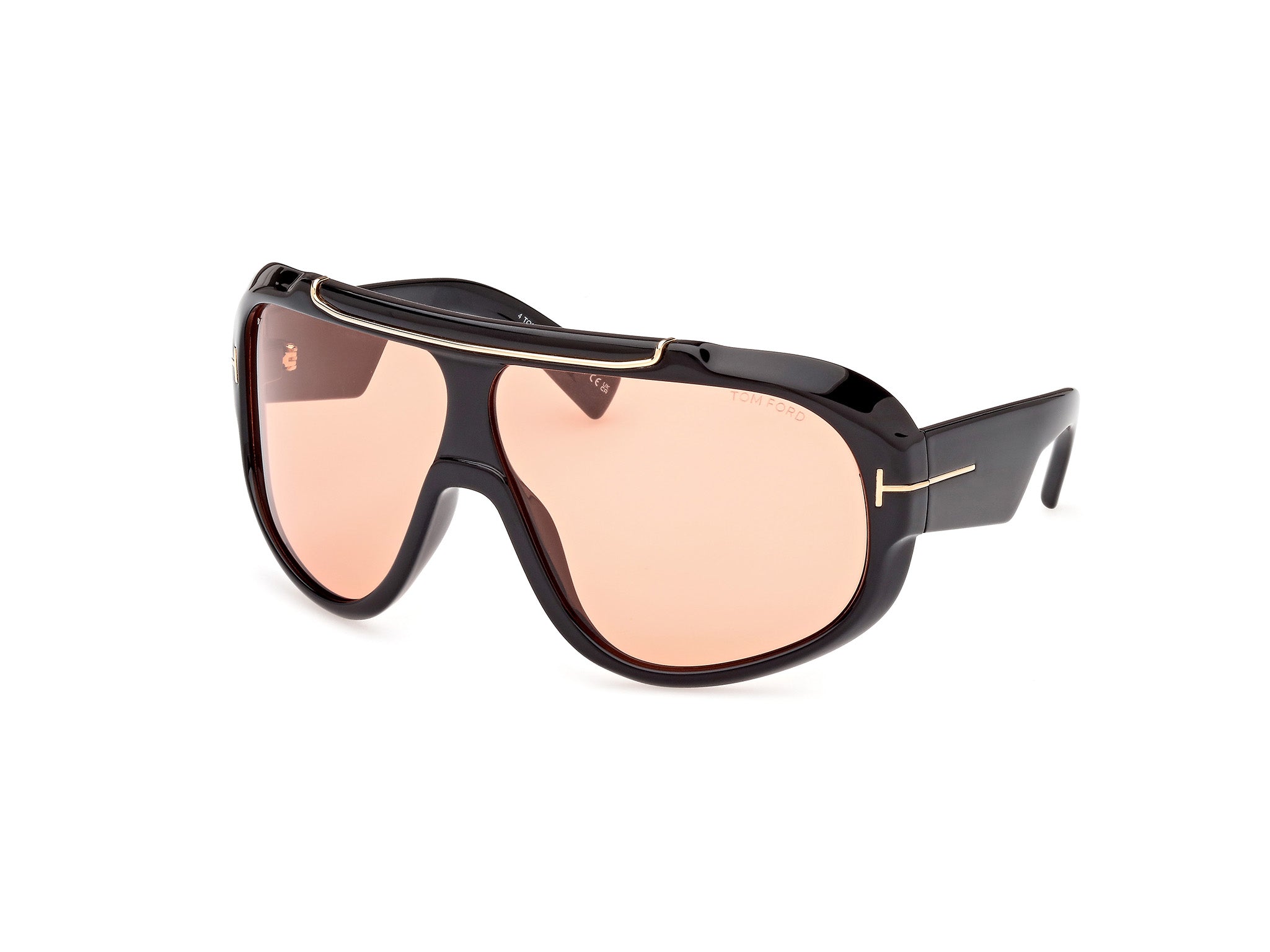 0889214474827 - TOM FORD Unisex FT1093 RELLEN 01E Gläser SONNENBRILLEN Injiziert Schwarz Braun Maske Photochromatisch