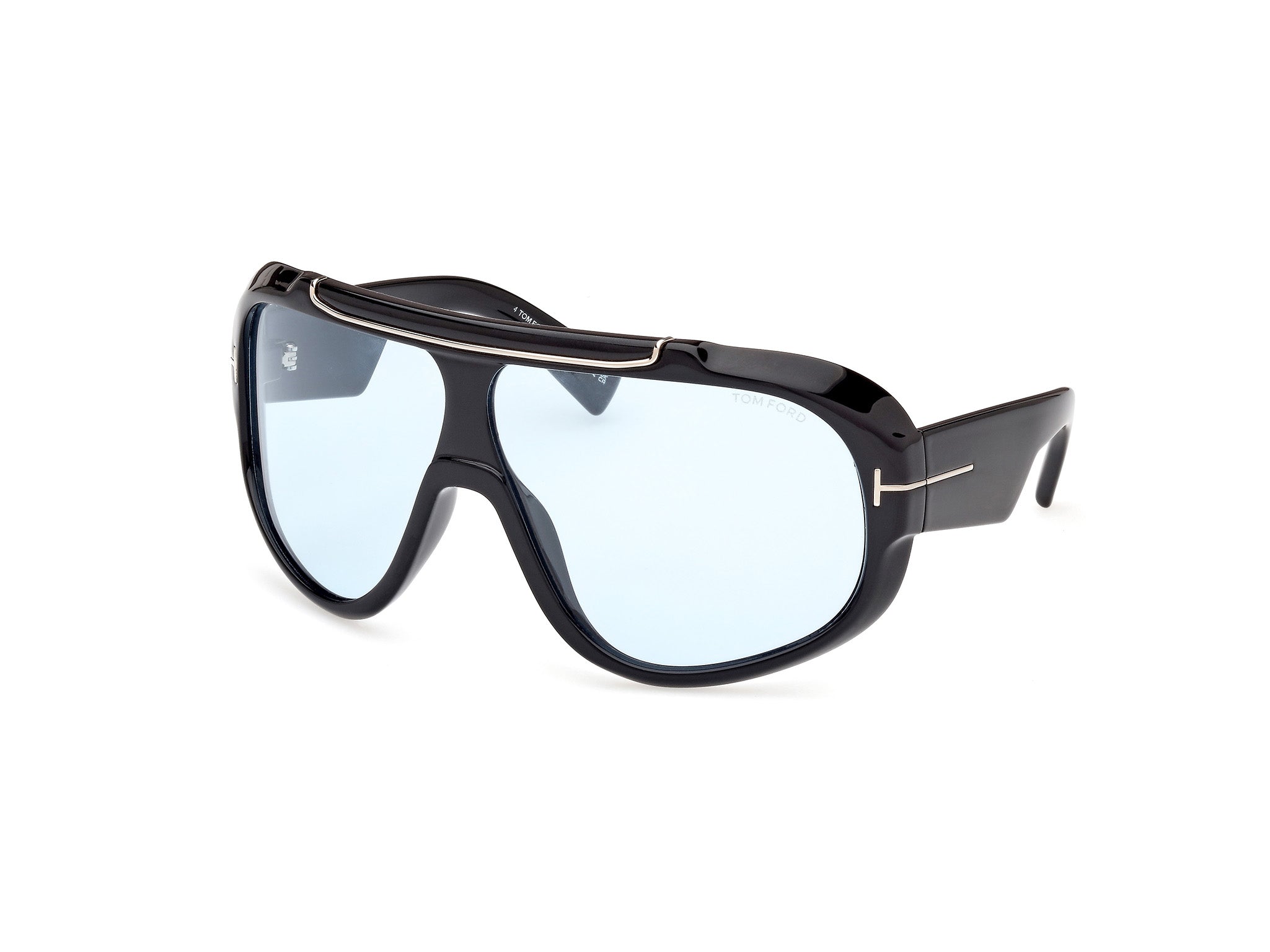 0889214474834 - TOM FORD Unisex FT1093 RELLEN 01V Gläser SONNENBRILLEN Injiziert Schwarz Blau Maske Photochromatisch