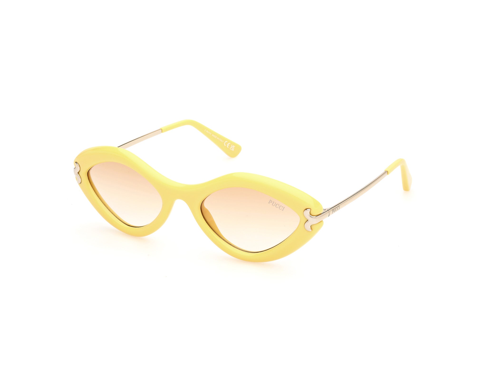 0889214475770 - Emilio Pucci Damen EP0223 39f Gläser SONNENBRILLEN Acetat Gelb Braun Geometrisch Normal Schattiert