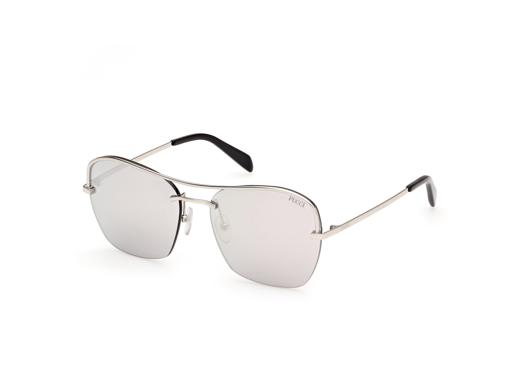 0889214475947 - Emilio Pucci Damen EP0225 16C Gläser SONNENBRILLEN Metall Palladium Grau Quadratisch Normal Spiegel