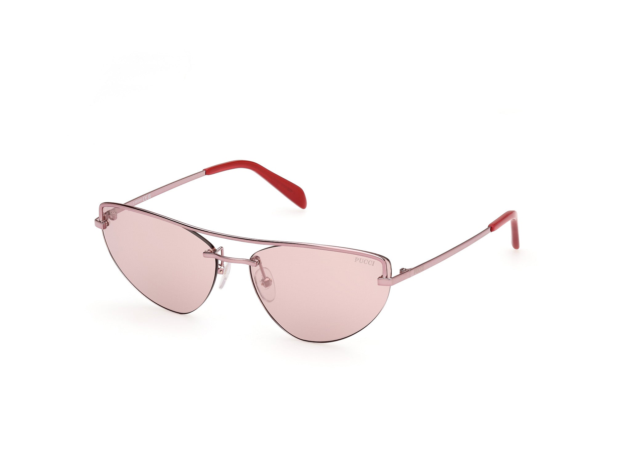 0889214475992 - Emilio Pucci Damen EP0226 72U Gläser SONNENBRILLEN Metall Rosa Rot Cat Eye Normal Spiegel