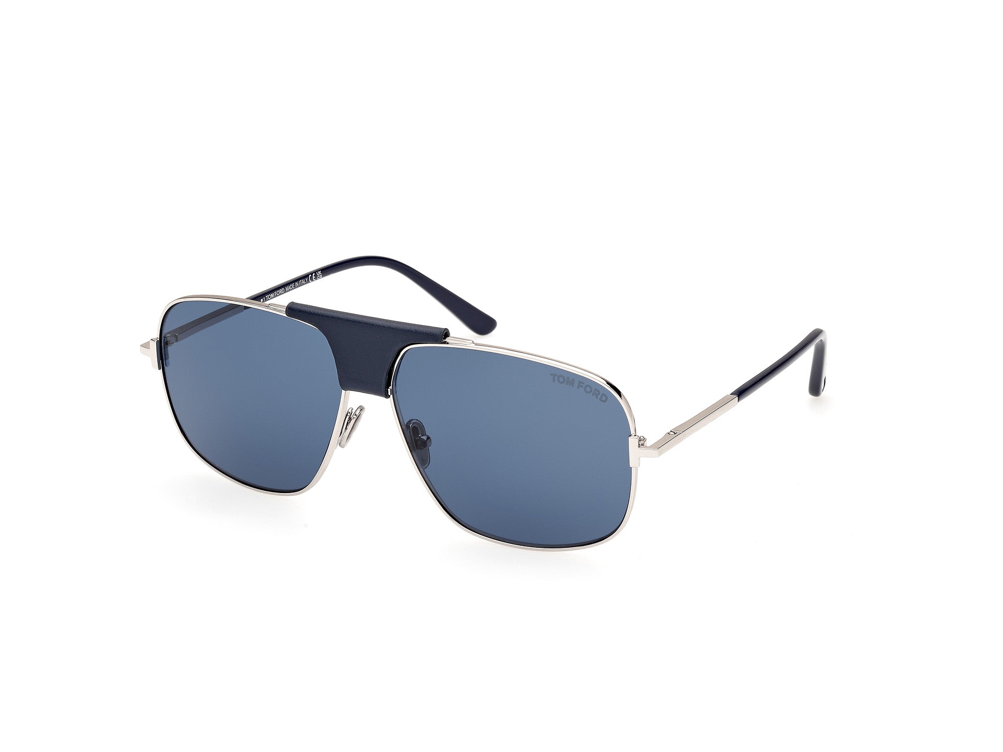 0889214477446 - TOM FORD Herren FT1096 TEX 16V Gläser SONNENBRILLEN Metall Palladium Blau Quadratisch Normal