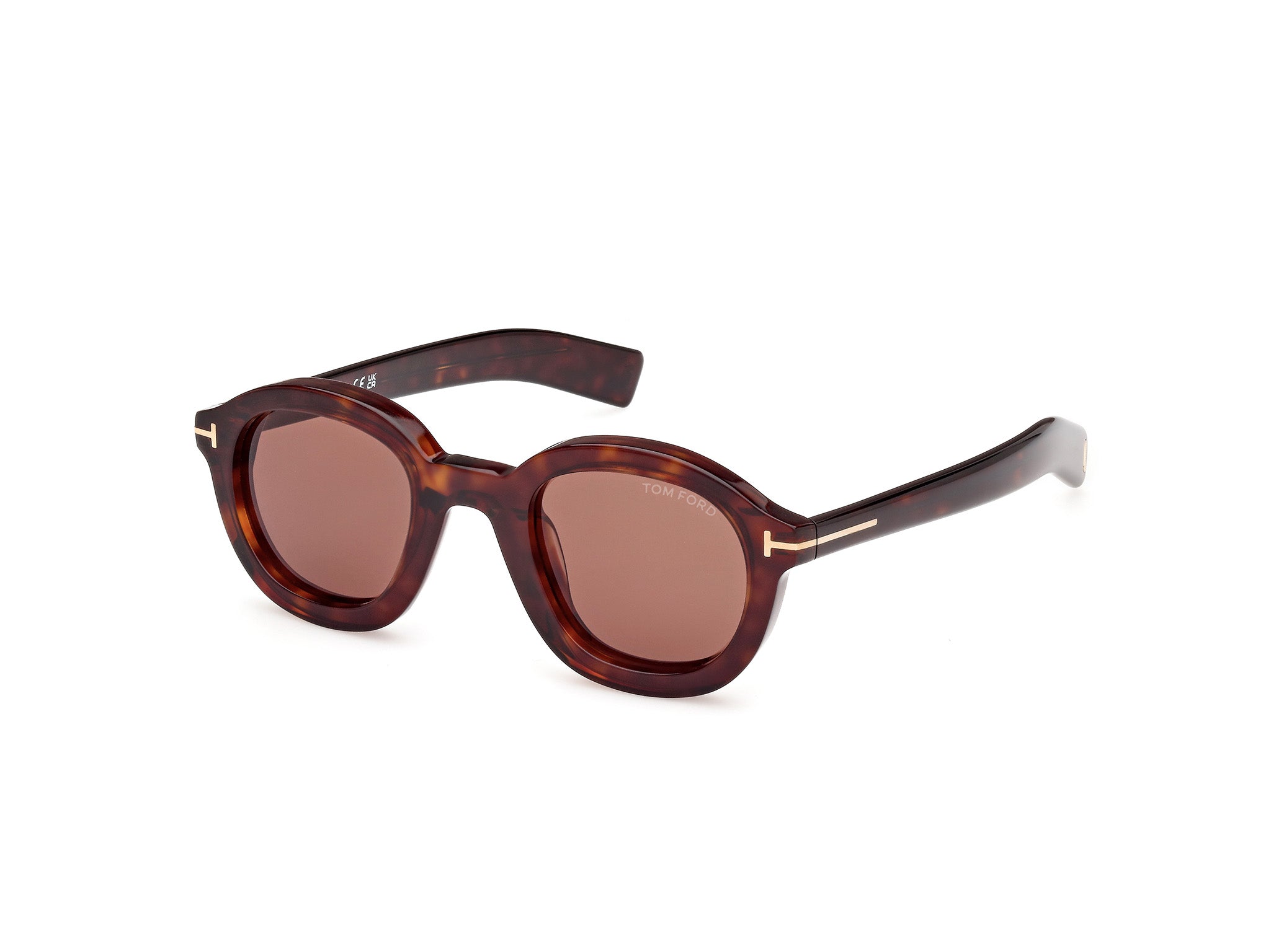 0889214477538 - TOM FORD Mann FT1100 Raffa 52E Gläser SONNENBRILLEN Plastik Havanna Braun Kreisel Normal