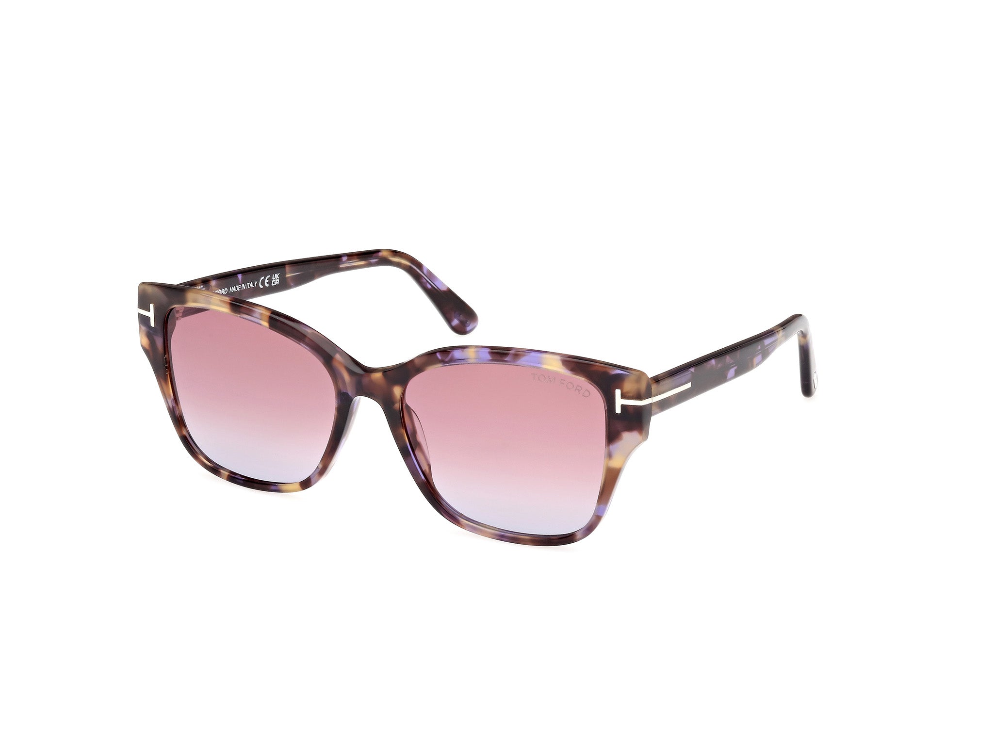 0889214477606 - TOM FORD Damen FT1108 ELSA 55Z Gläser SONNENBRILLEN Acetat Havanna Violett Schmetterling Normal Schattiert