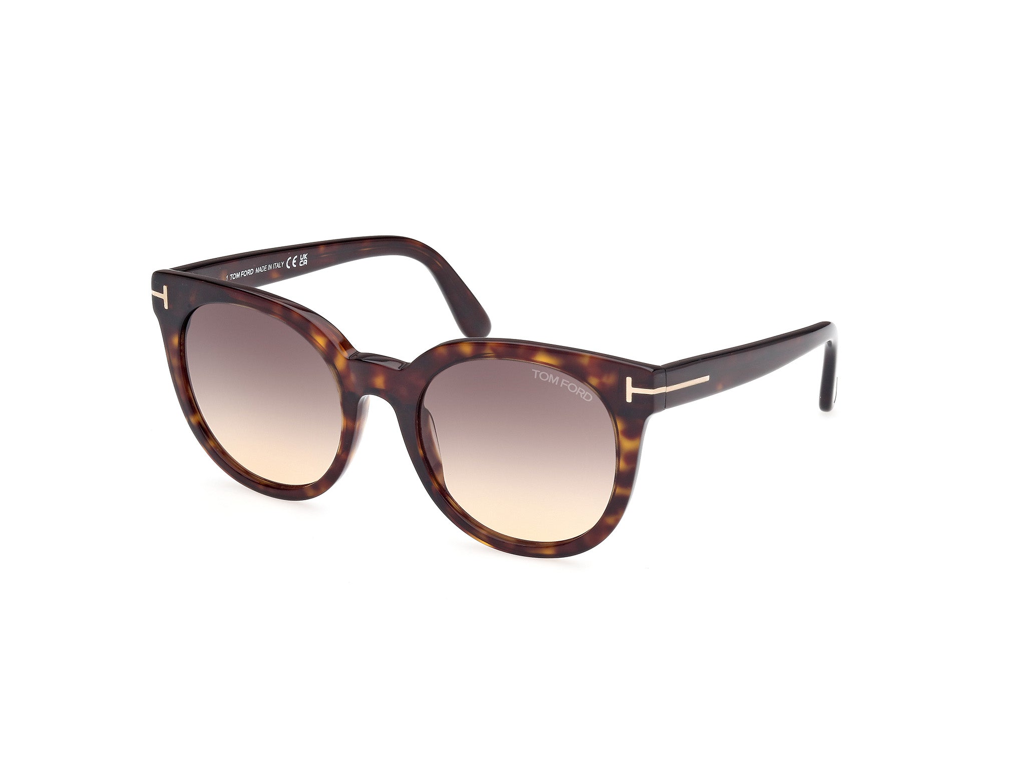 0889214477637 - TOM FORD Frau FT1109 Moira 52b Gläser SONNENBRILLEN Plastik Havanna Rauch Schmetterling Normal Schattiert