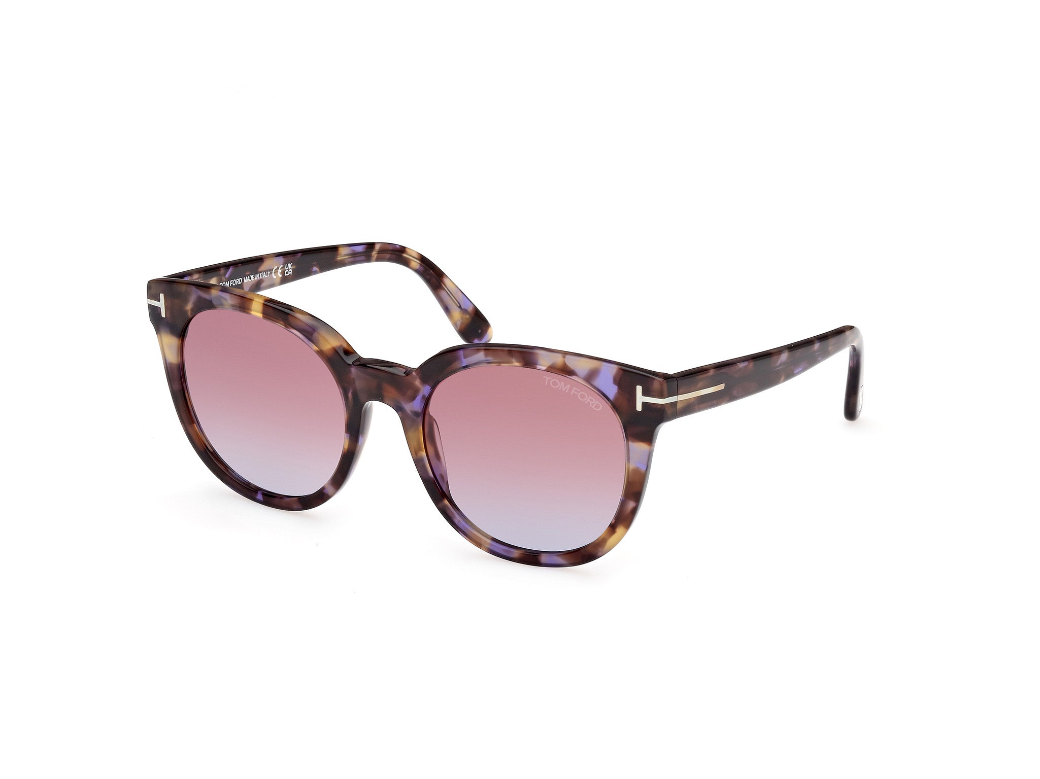 0889214477651 - TOM FORD Damen FT1109 MOIRA 55Z Gläser SONNENBRILLEN Acetat Havanna Violett Schmetterling Normal Schattiert