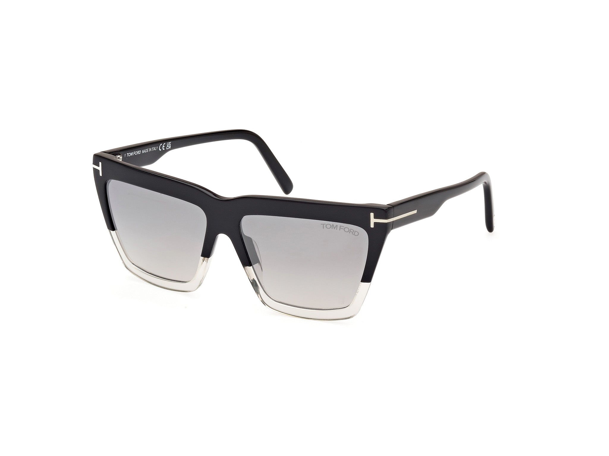 0889214477682 - TOM FORD Damen FT1110 EDEN 05C Gläser SONNENBRILLEN Acetat Schwarz Grau Geometrisch Normal Gespiegelt