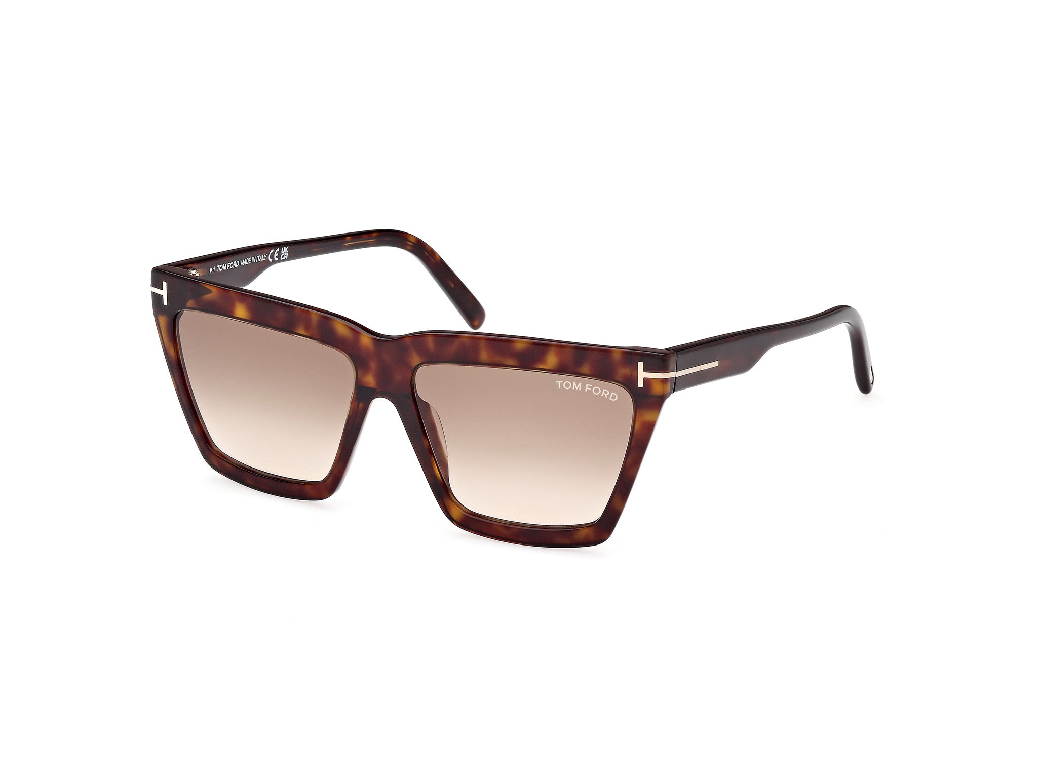 0889214477705 - TOM FORD Damen FT1110 EDEN 52F Gläser SONNENBRILLEN Acetat Havanna Braun Geometrisch Normal Schattiert