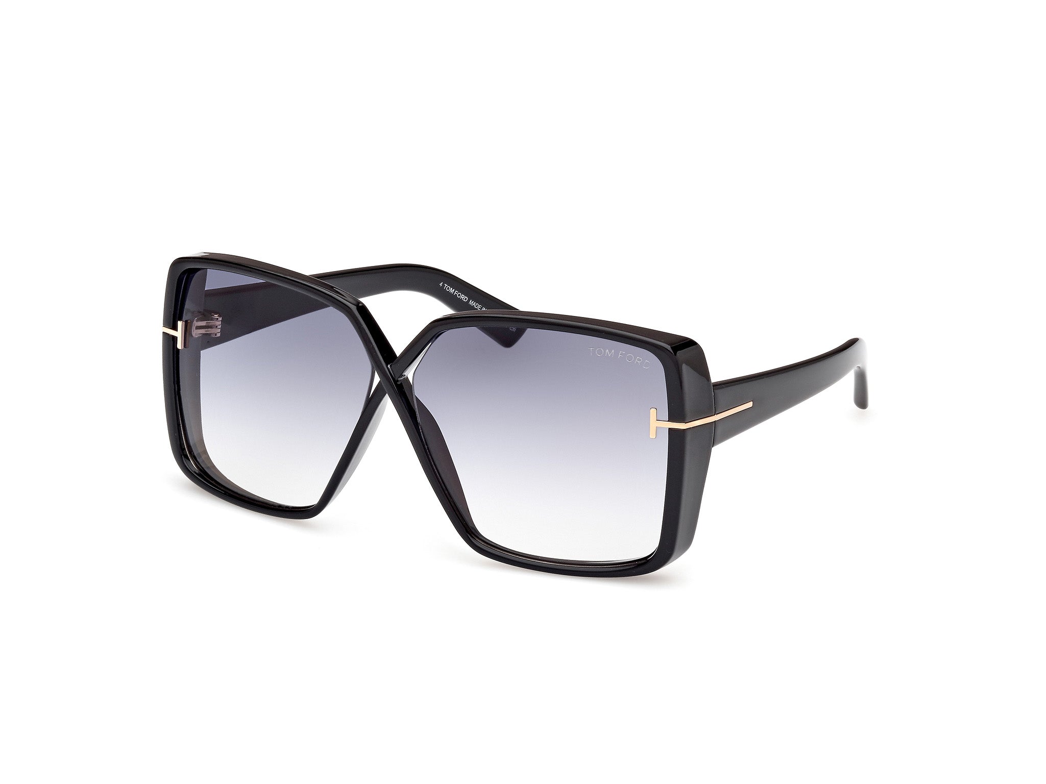 0889214477804 - TOM FORD Damen FT1117 YVONNE 01B Gläser SONNENBRILLEN Injiziert Schwarz Grau Schmetterling Normal Schattiert