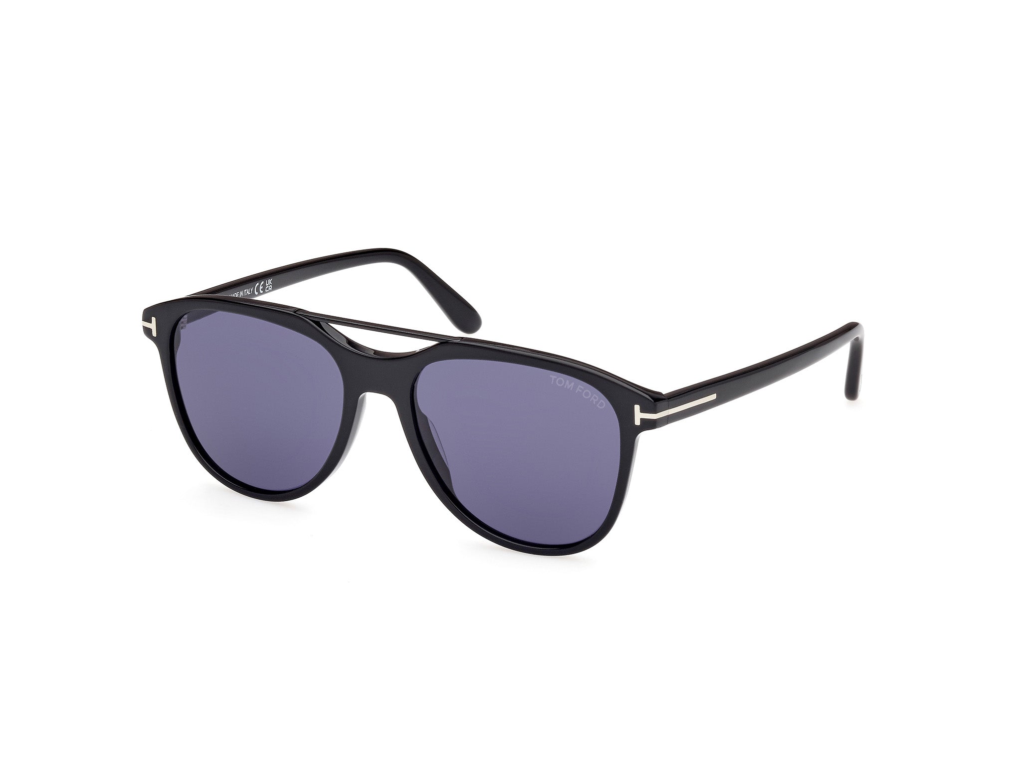 0889214477859 - TOM FORD Herren FT1098 DAMIAN-02 01V Gläser SONNENBRILLEN Acetat Schwarz Blau Pilot Normal