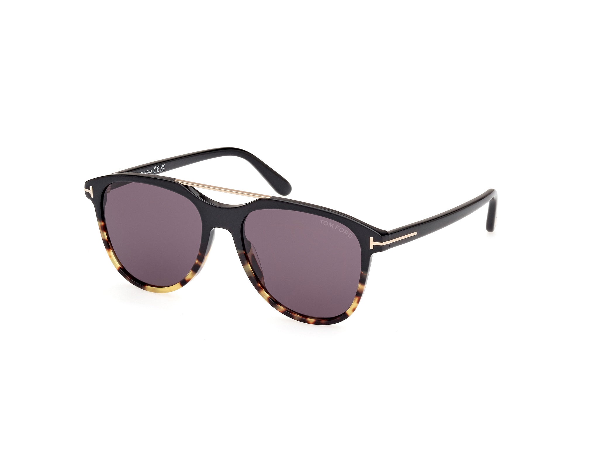 0889214477866 - TOM FORD Mann Ft1098 Damian-02 05a Gläser SONNENBRILLEN Plastik Schwarz Rauch Pilot Normal