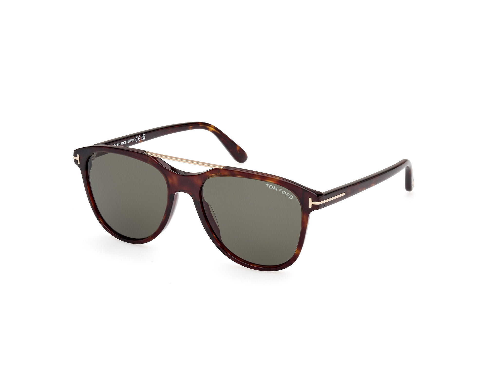 0889214477873 - TOM FORD Herren FT1098 DAMIAN-02 52N Gläser SONNENBRILLEN Acetat Havanna Grün Pilot Normal