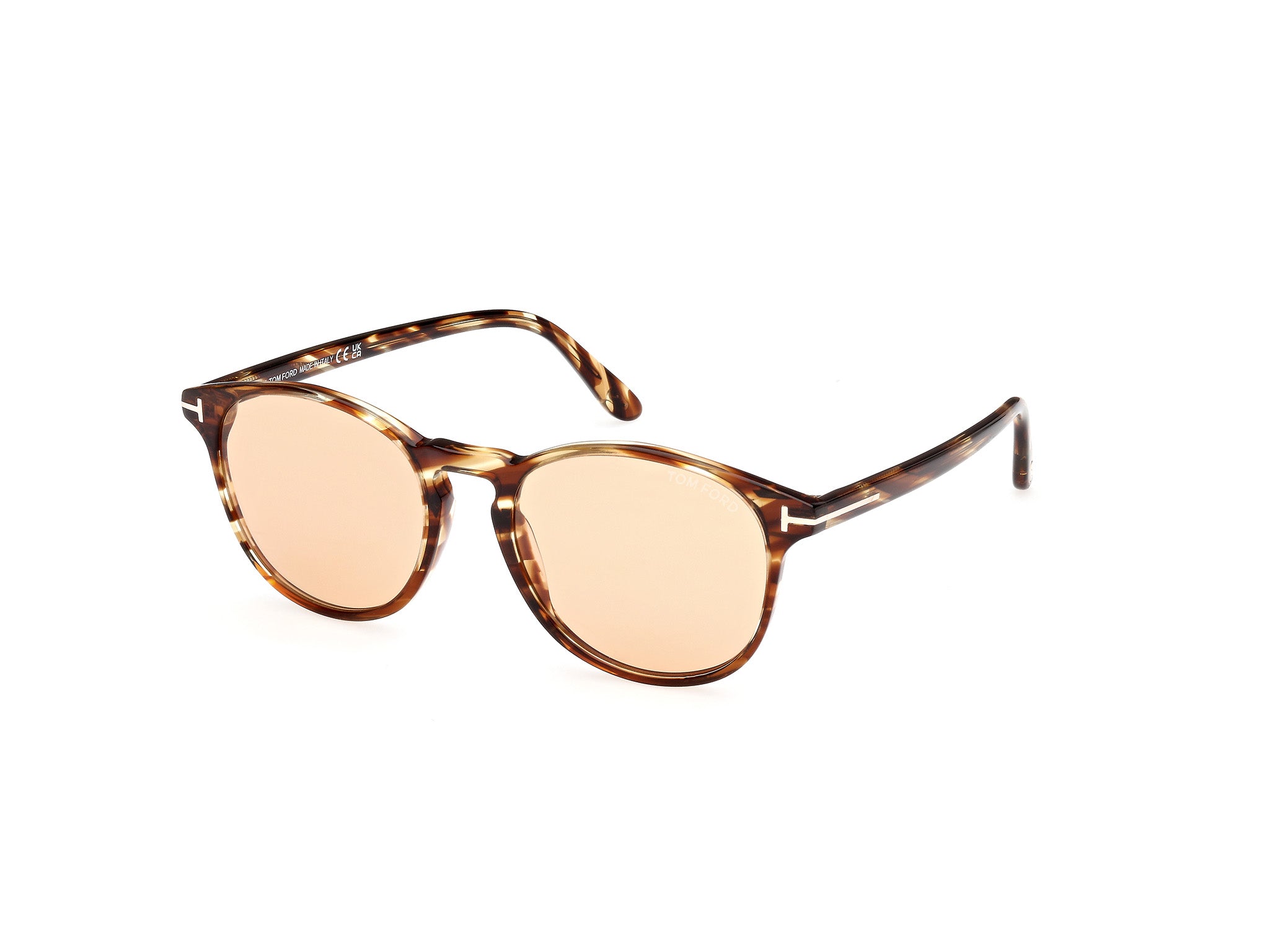 0889214477934 - TOM FORD Herren FT1097 LEWIS 55E Gläser SONNENBRILLEN Acetat Havanna Braun Rund Photochromatisch