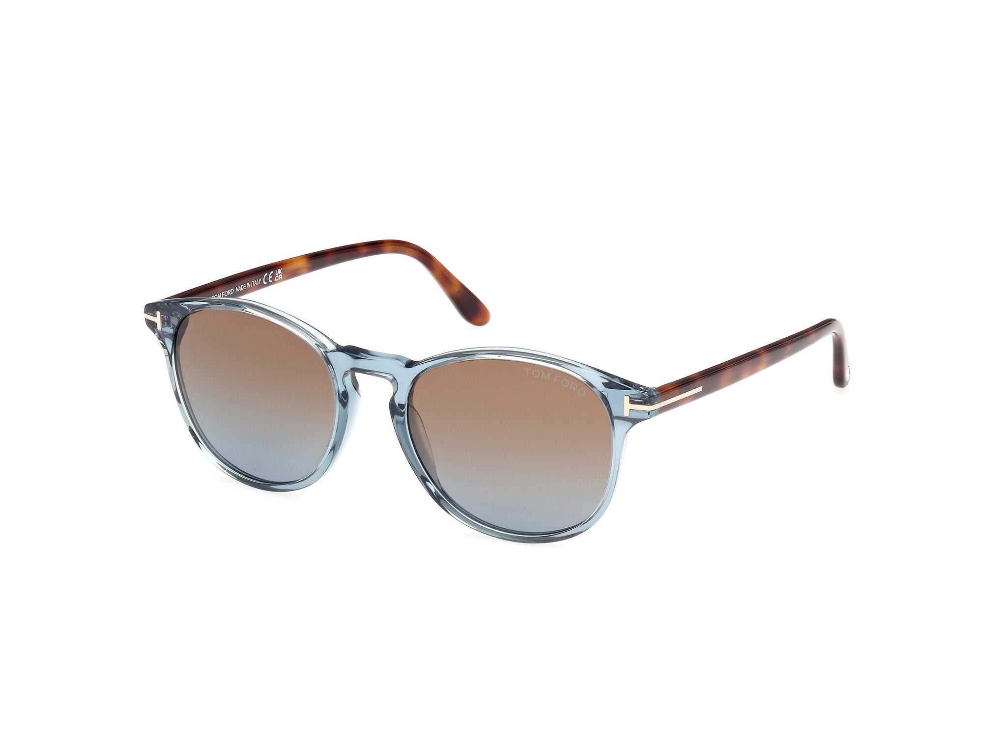 0889214477941 - TOM FORD Mann FT1097 Lewis 90f Gläser SONNENBRILLEN Plastik Blau Braun Kreisel Normal Schattiert