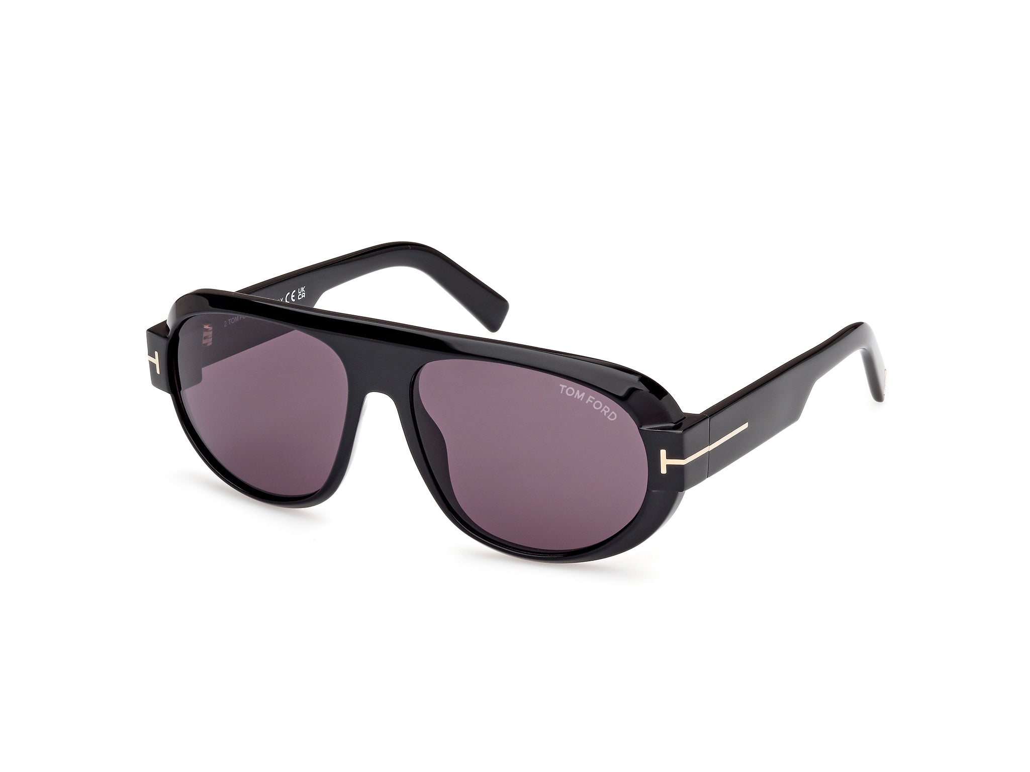 0889214479648 - TOM FORD Mann Ft1102 Blake-02 01a Gläser SONNENBRILLEN Plastik Schwarz Rauch Pilot Normal