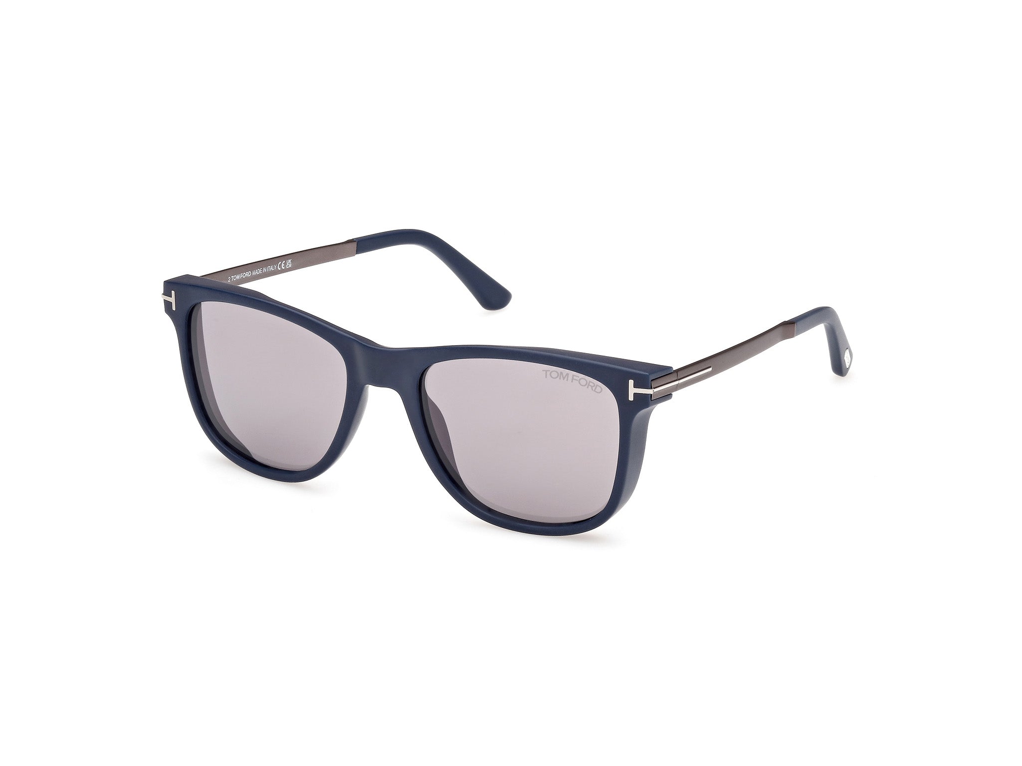 0889214479730 - TOM FORD Herren FT1104 SINATRA 91C Gläser SONNENBRILLEN Acetat Blau Grau Quadratisch Normal Gespiegelt