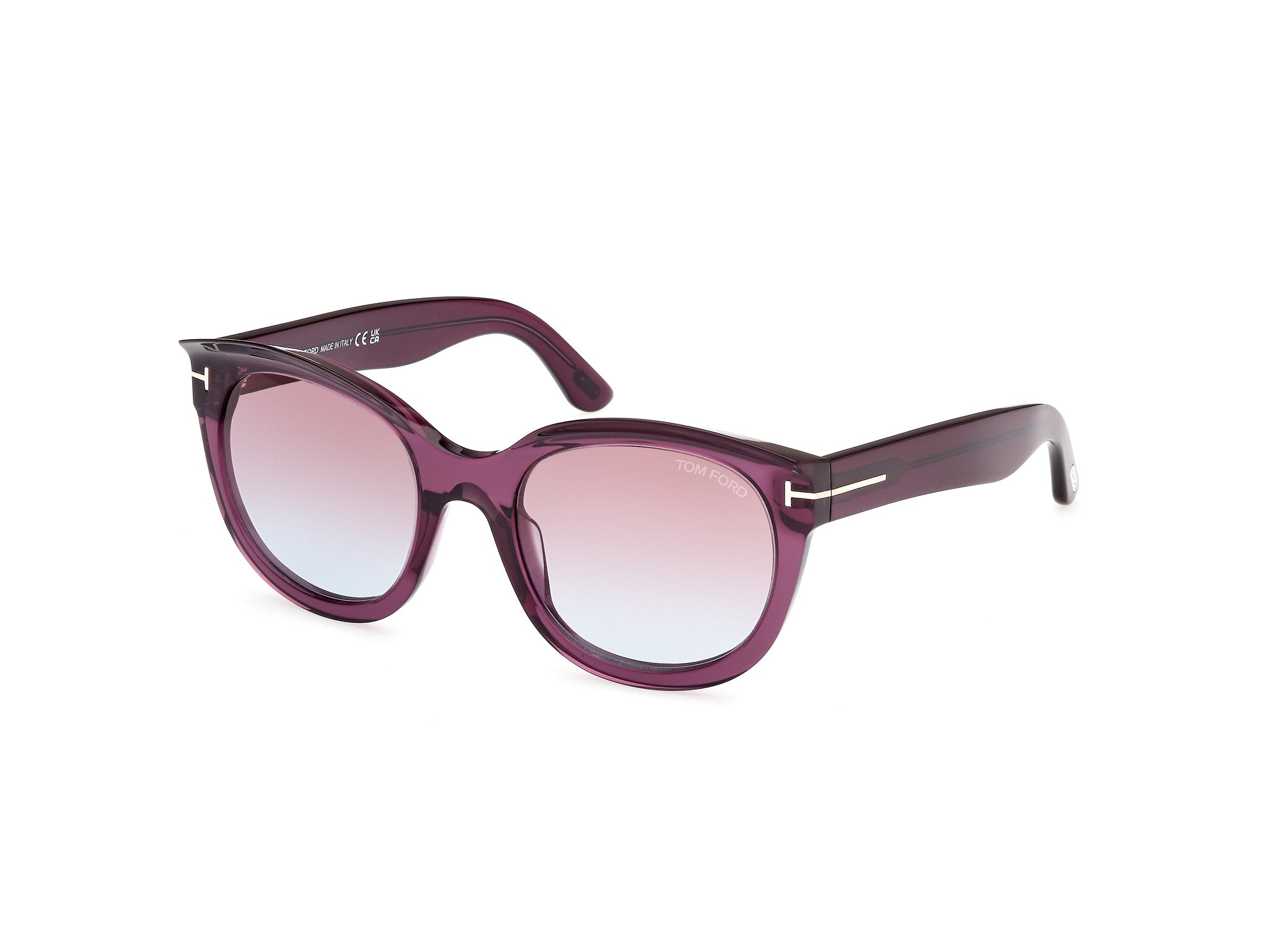 0889214479938 - TOM FORD Damen FT1114 TAMARA-02 80Z Gläser SONNENBRILLEN Acetat Lila Violett Cat Eye Normal Schattiert