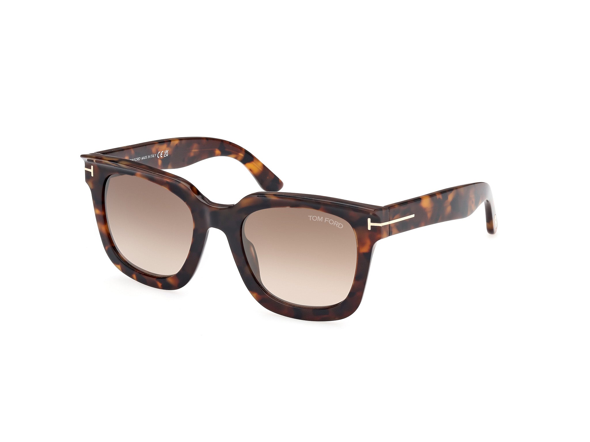 0889214479952 - TOM FORD Damen FT1115 LEIGH-02 52G Gläser SONNENBRILLEN Acetat Havanna Braun Quadratisch Normal Schattiert