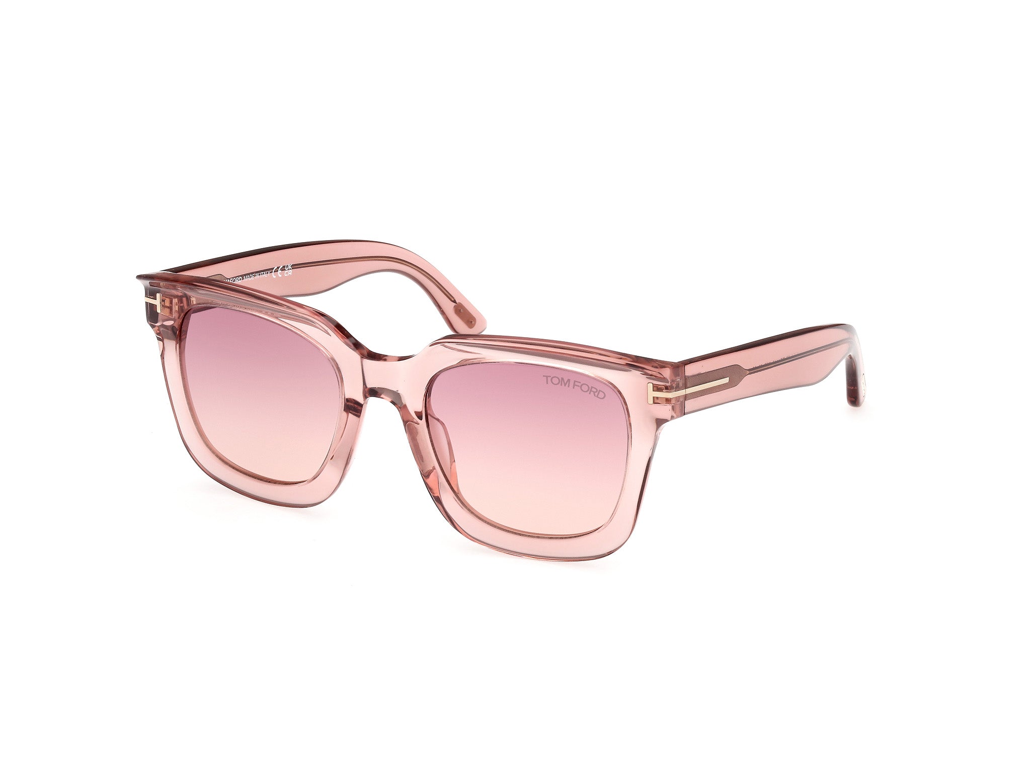 0889214479969 - TOM FORD Damen FT1115 LEIGH-02 72Z Gläser SONNENBRILLEN Acetat Rosa Violett Quadratisch Normal Schattiert