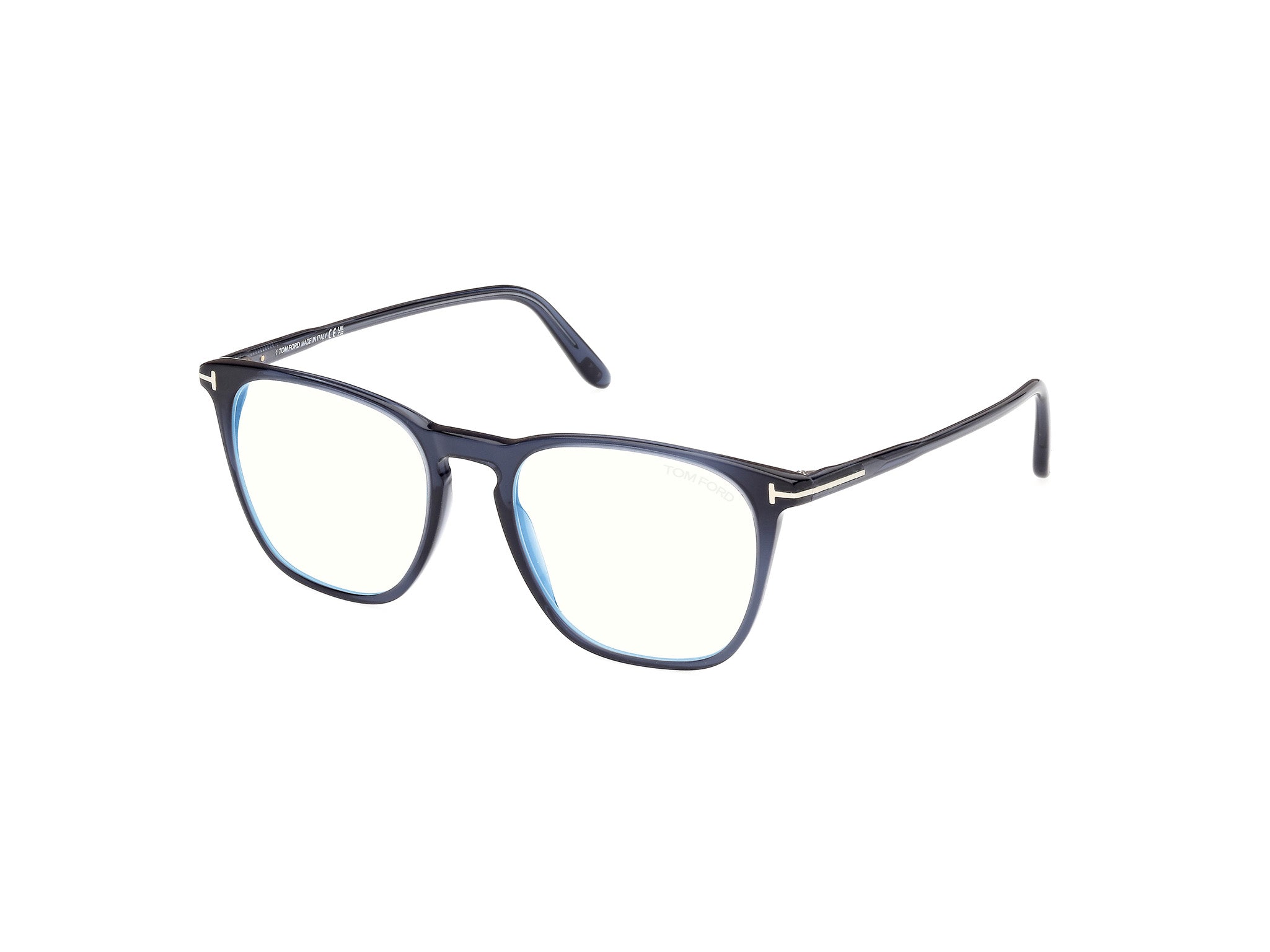 0889214488480 - TOM FORD Mann FT5937-B 090 Rahmen von BRILLEN Acetato Blau  Kreisel Normal