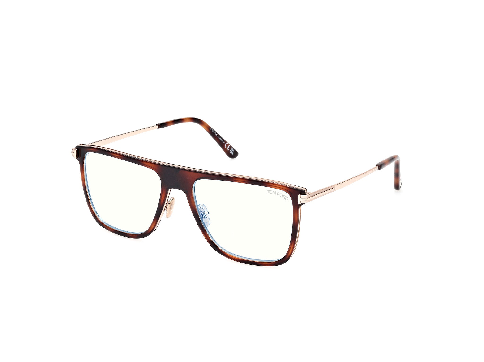 0889214488718 - TOM FORD Herren FT5944-B 56 Rahmen von BRILLEN Injiziert Havanna  Quadratisch Normal