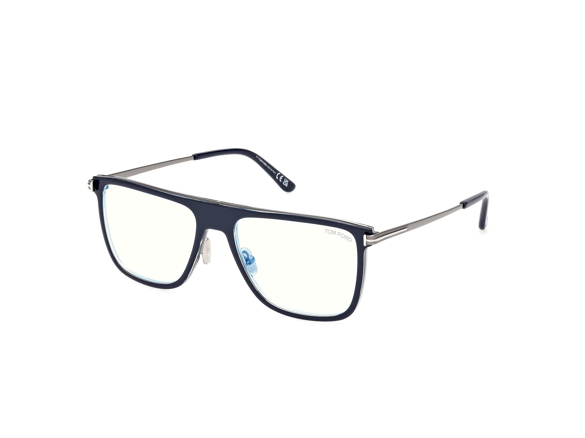 0889214488725 - TOM FORD Herren FT5944-B 92 Rahmen von BRILLEN Injiziert Blau  Quadratisch Normal