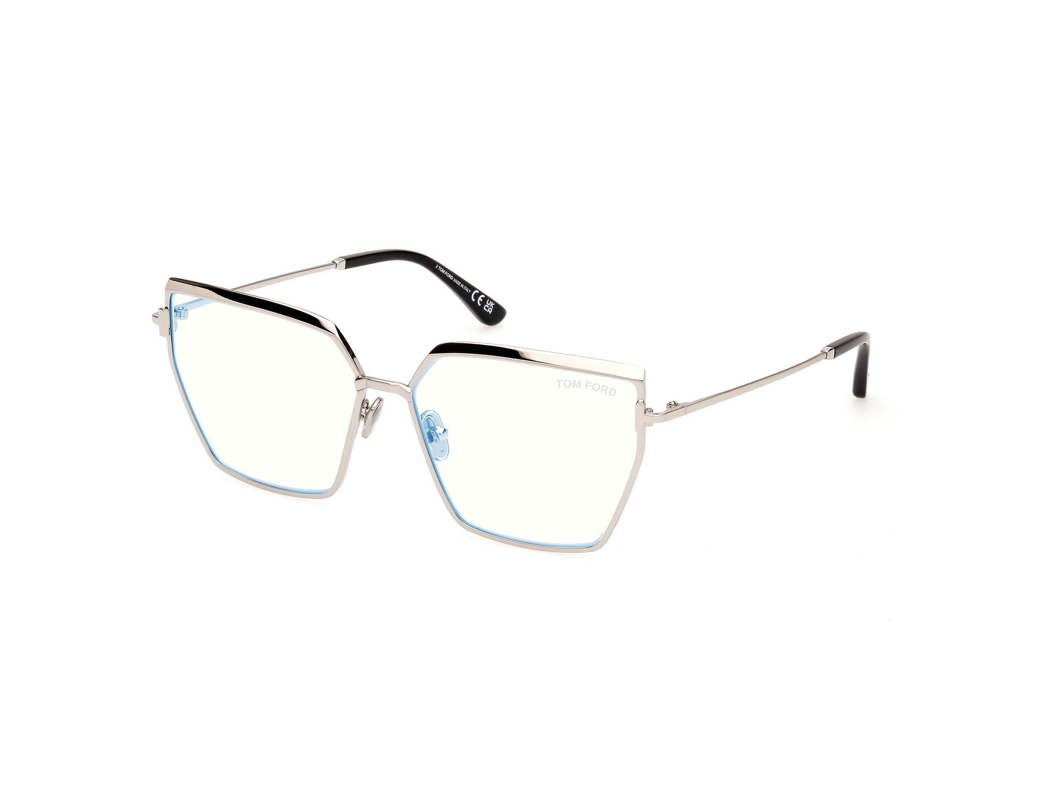 0889214488756 - TOM FORD Damen FT5946-B 16 Rahmen von BRILLEN Metall Palladium  Schmetterling Normal