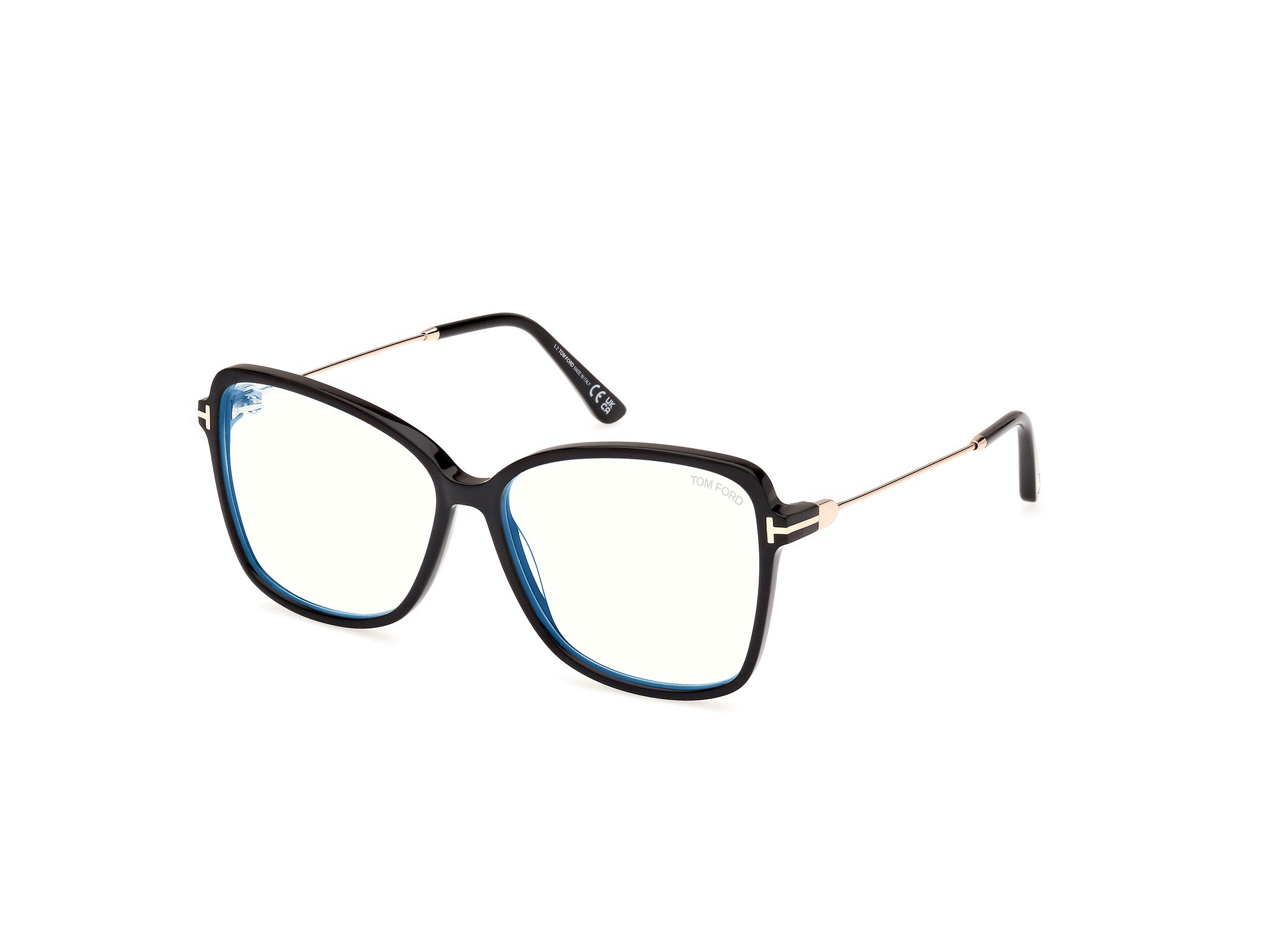 0889214489012 - TOM FORD Frau FT5953-B 001 Rahmen von BRILLEN Acetato Schwarz  Schmetterling Normal