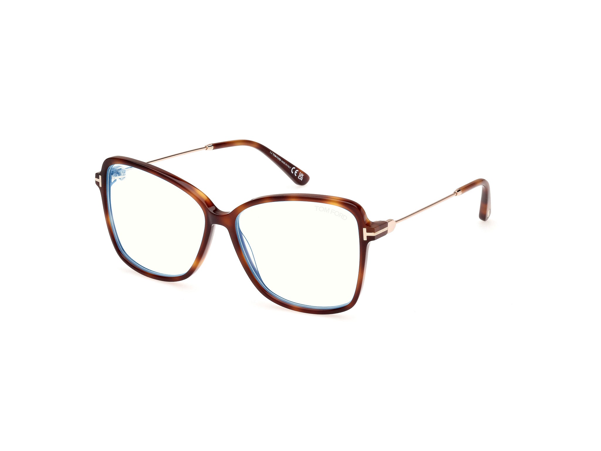 0889214489036 - TOM FORD Damen FT5953-B 53 Rahmen von BRILLEN Acetat Havanna  Schmetterling Normal