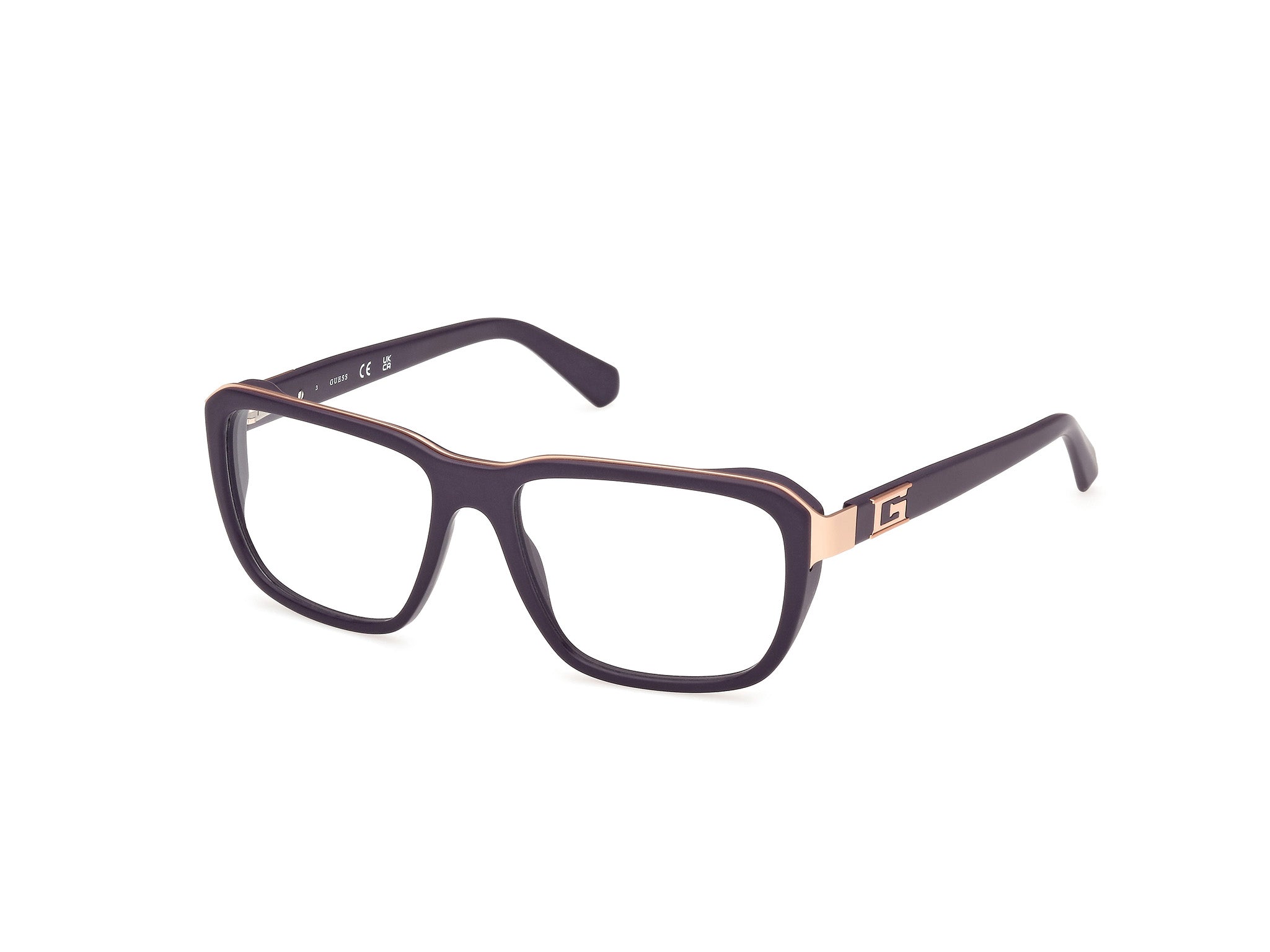 0889214495914 - Herren GU50137 082 Rahmen von BRILLEN Acetat Violett  Quadratisch Normal