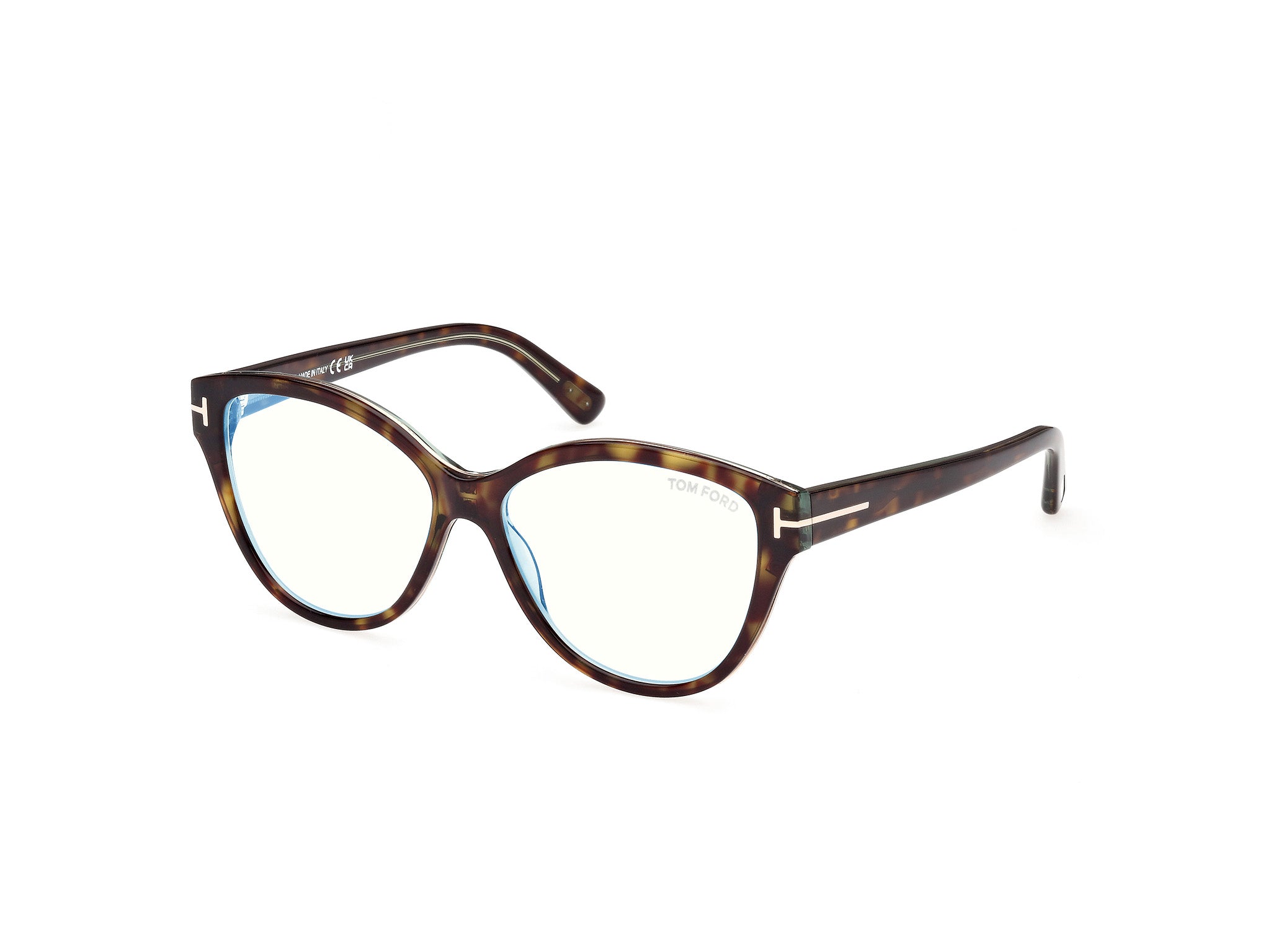 0889214496157 - TOM FORD Frau FT5954-B 55 Rahmen von BRILLEN Acetato Havana  Katzenauge Normal