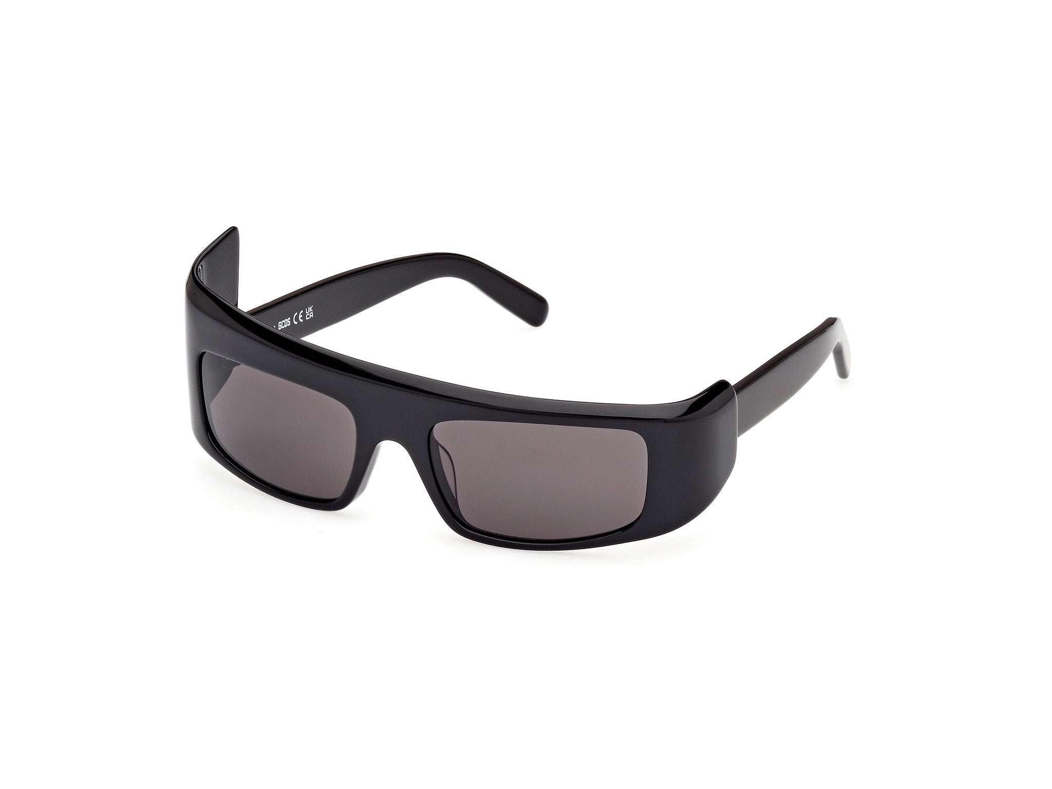 0889214496966 - Unisex GD0043 01A Gläser SONNENBRILLEN Acetat Schwarz Rauch Geometrisch Normal