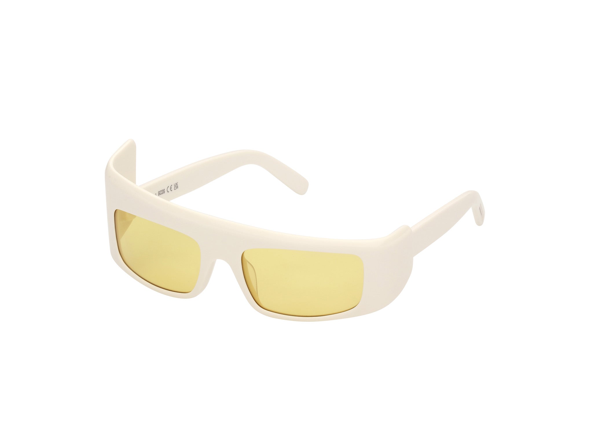 0889214496973 - Unisex GD0043 21E Gläser SONNENBRILLEN Acetato Bianco Marrone Geometrica Normal