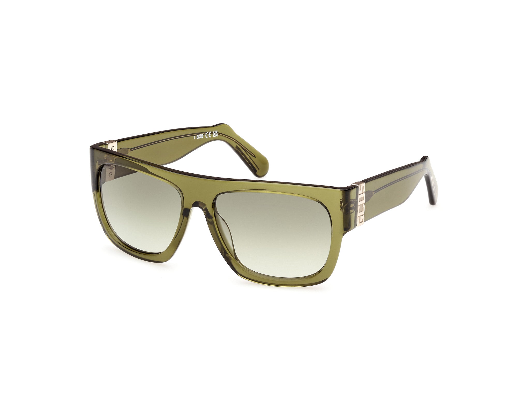 0889214497123 - Unisex GD0044 93p Gläser SONNENBRILLEN Acetato Verde Verde Geometrica Normal