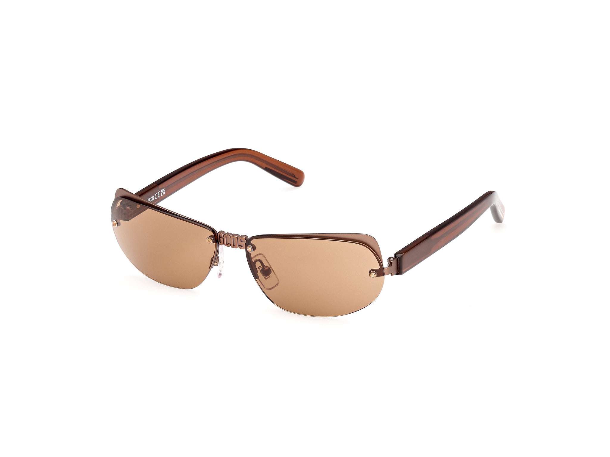 0889214497222 - Unisex GD0047 37E Gläser SONNENBRILLEN Metallo Bronzo Marrone Geometrica Normal