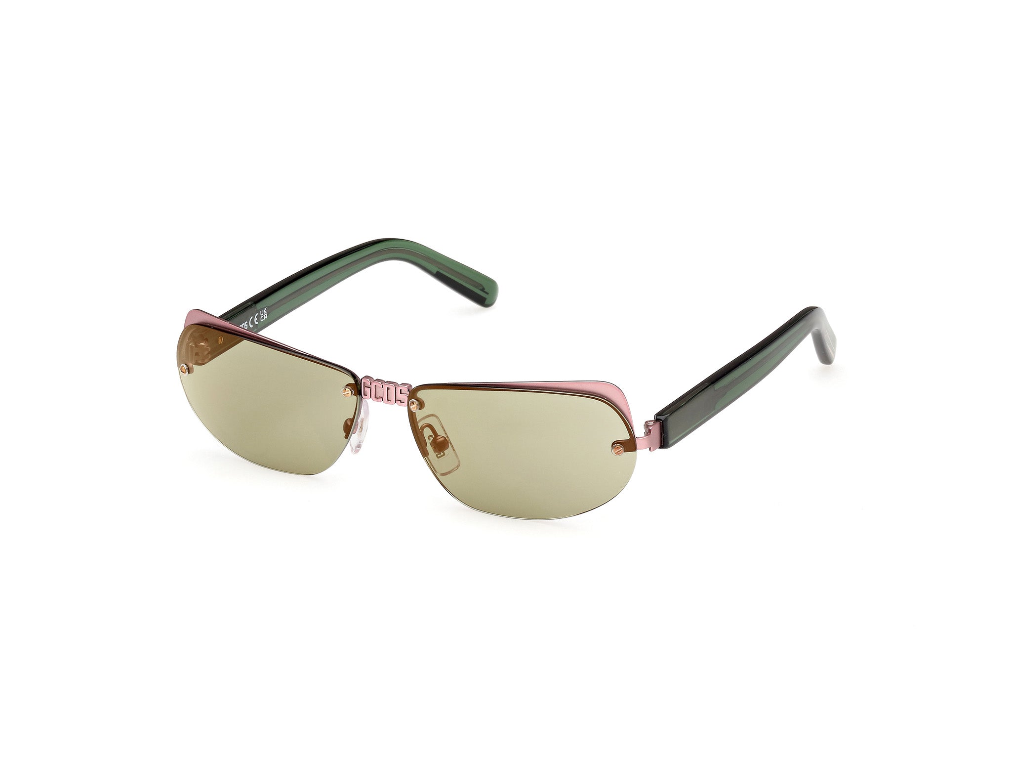 0889214497239 - Unisex GD0047 73Q Gläser SONNENBRILLEN Metallo Rosa Verde Geometrica Normal