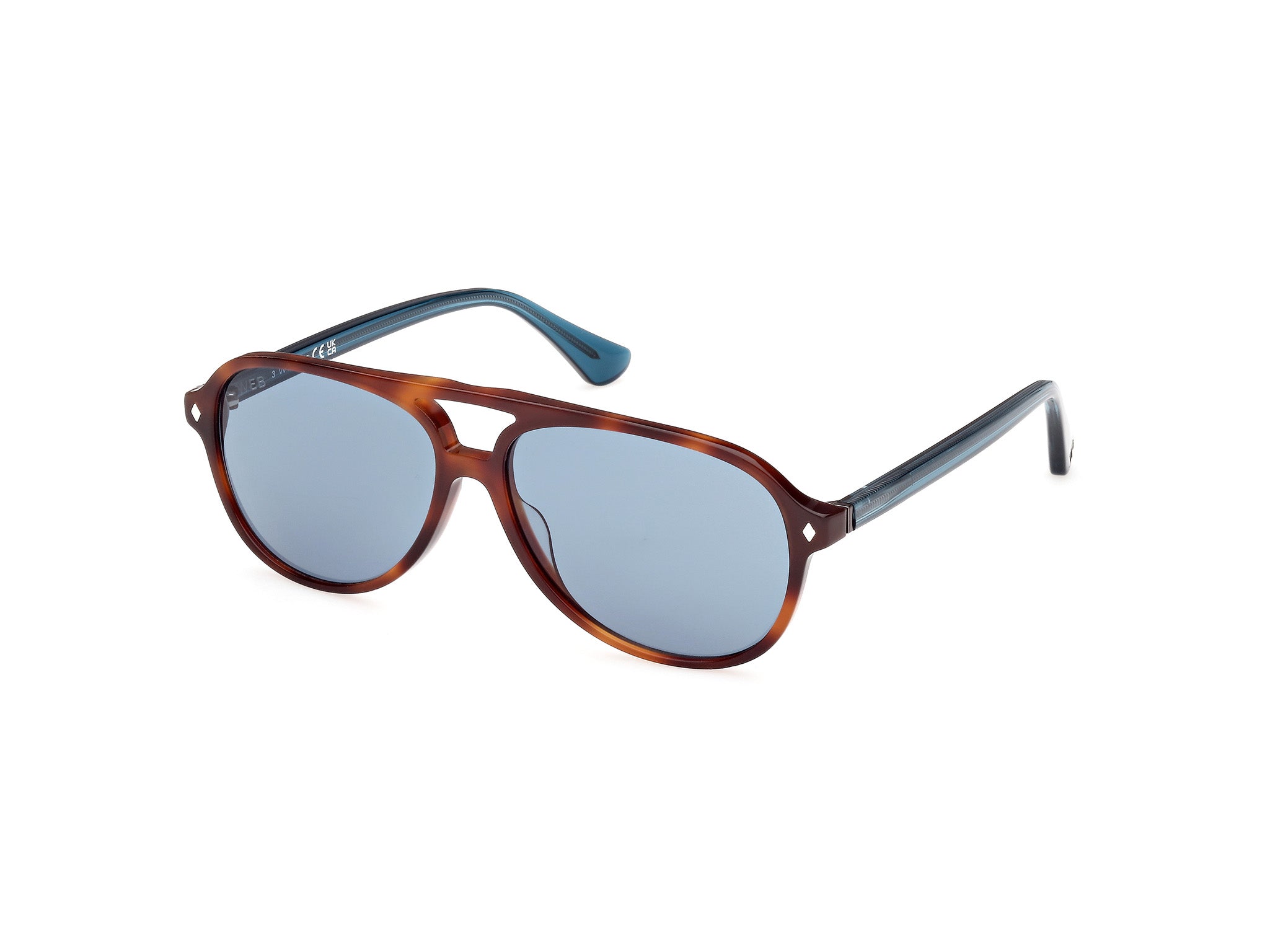 0889214499578 - Herren WE0368 56V Gläser SONNENBRILLEN Acetat Havanna Blau Pilot Normal