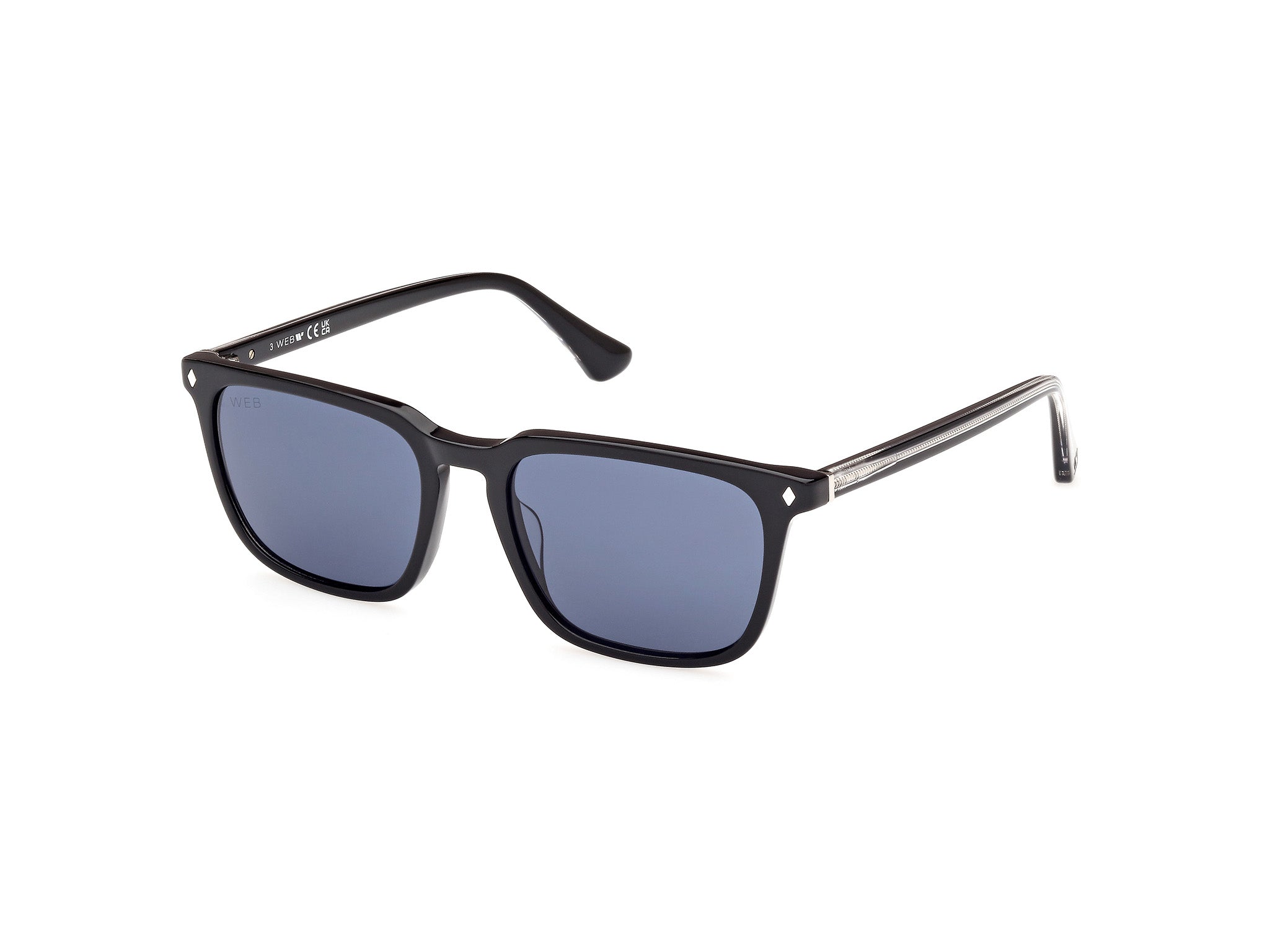 0889214499585 - Herren WE0369 01V Gläser SONNENBRILLEN Acetat Schwarz Blau Quadratisch Normal