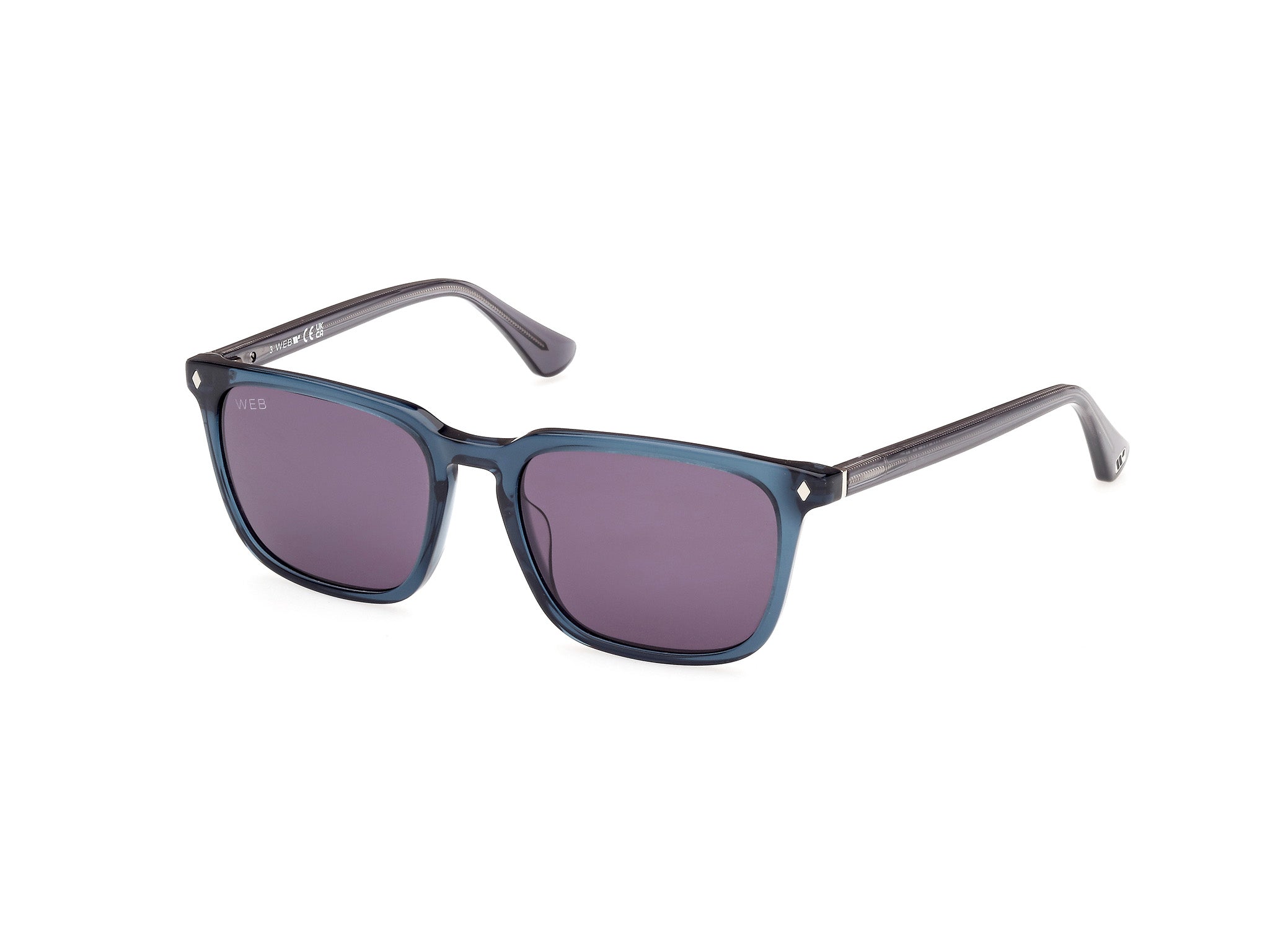 0889214499615 - Herren WE0369 92A Gläser SONNENBRILLEN Acetat Blau Rauch Quadratisch Normal