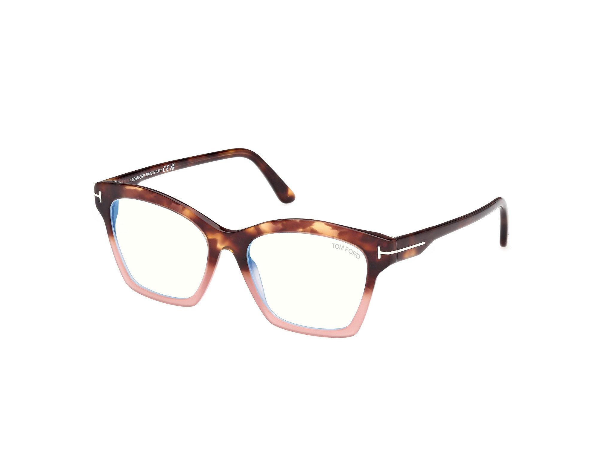 0889214500748 - TOM FORD Damen FT5965-B 55 Rahmen von BRILLEN Acetat Havanna  Quadratisch Normal