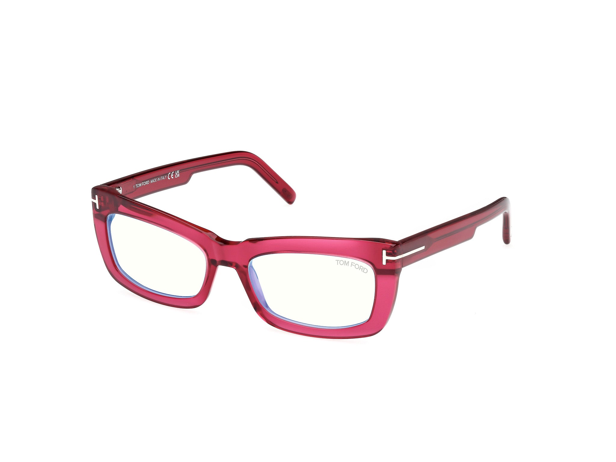 0889214500786 - TOM FORD Damen FT5966-B 75 Rahmen von BRILLEN Acetat Fuchsie  Quadratisch Normal