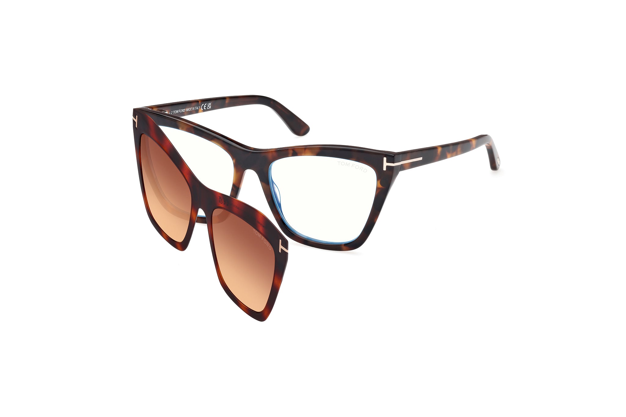 0889214500892 - TOM FORD Damen FT5971-B 52 Rahmen von BRILLEN Acetat Havanna  Cat Eye Normal